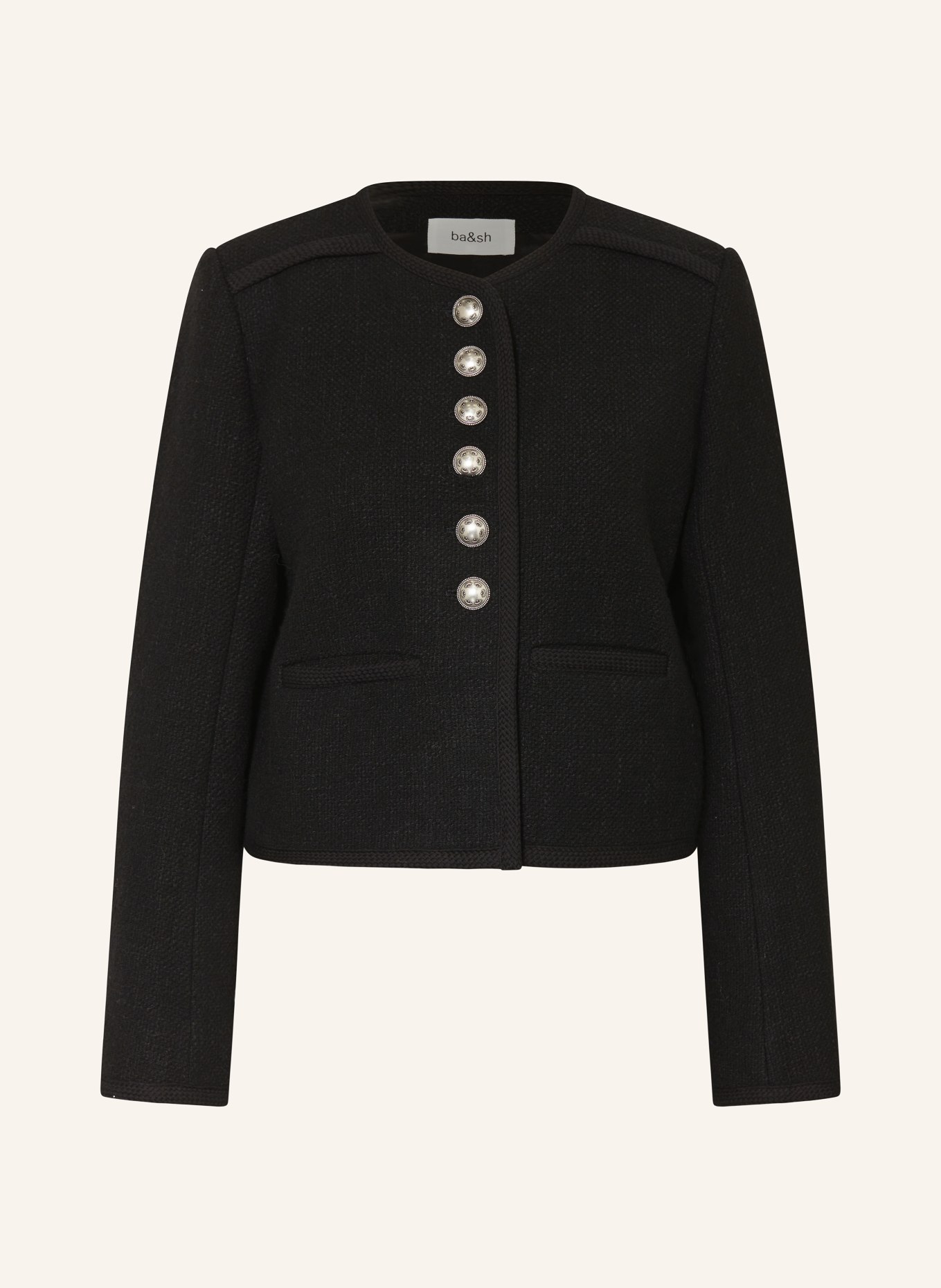 ba&sh Kastenjacke POLIE aus Tweed: SCHWARZ