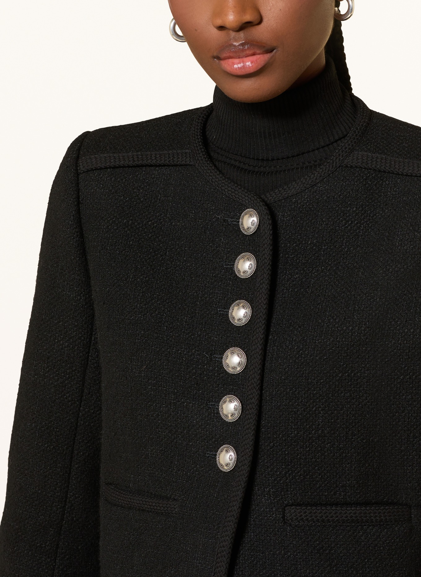 ba&sh Kastenjacke POLIE aus Tweed: SCHWARZ