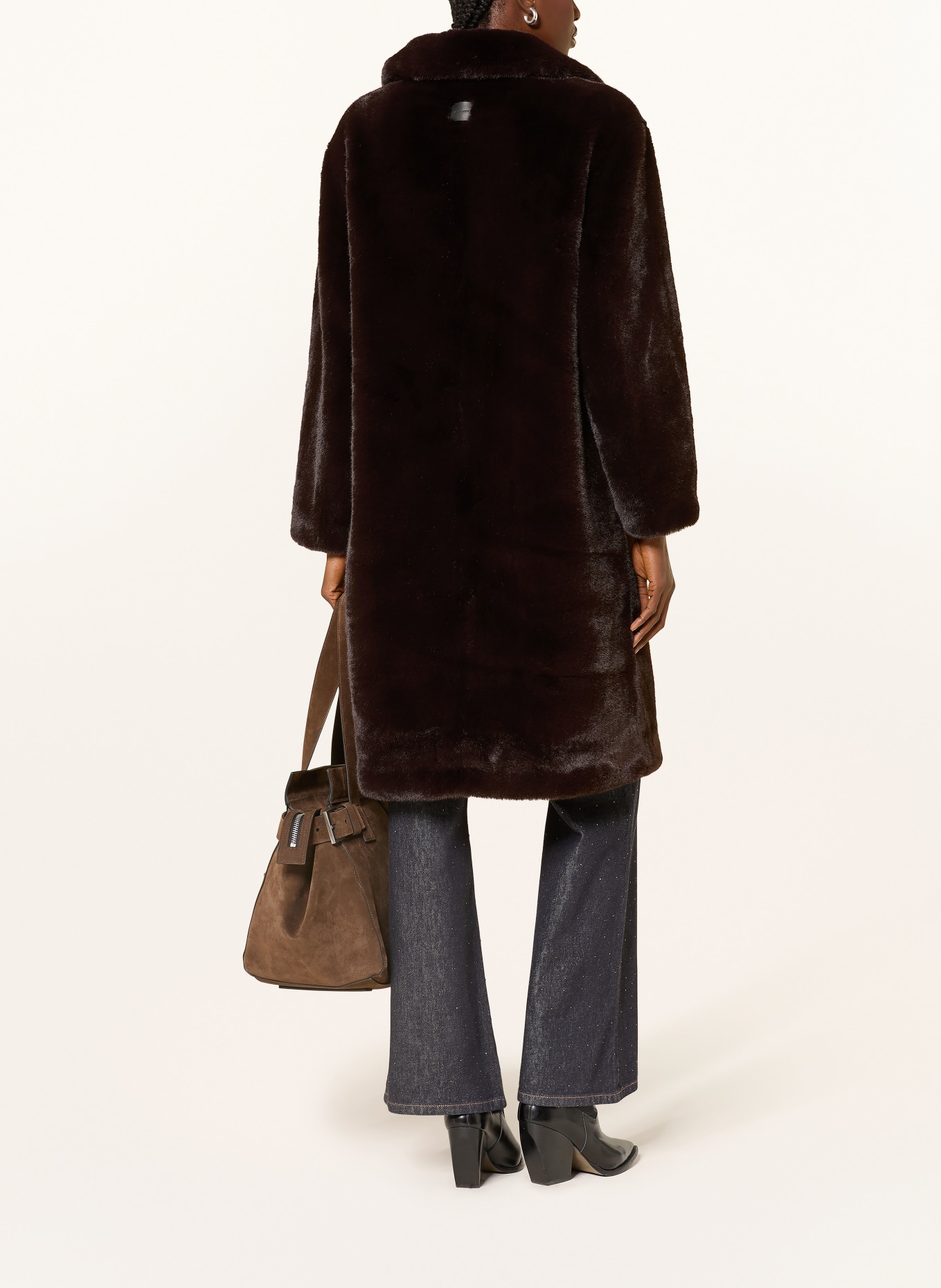 ALLSAINTS Kunstfell-Mantel SORA: DUNKELBRAUN