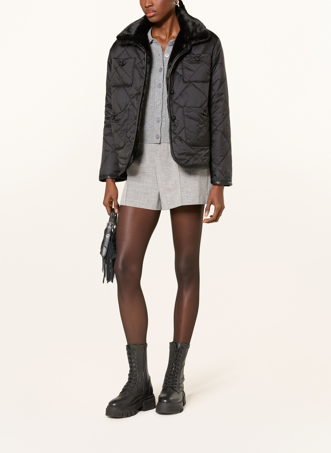 maje Steppjacke zum Wenden: SCHWARZ