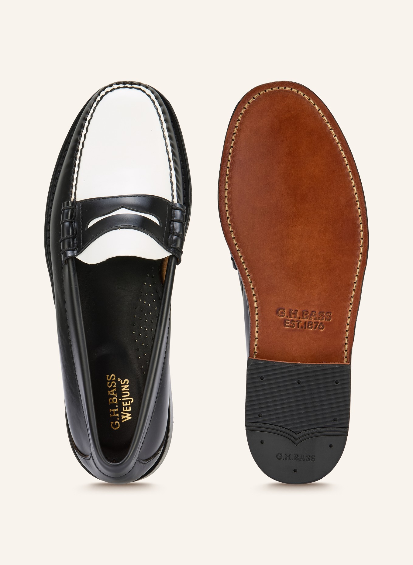 G.H.Bass Mokasyny Penny WEEJUN HERITAGE: CZARNY / BIAŁY