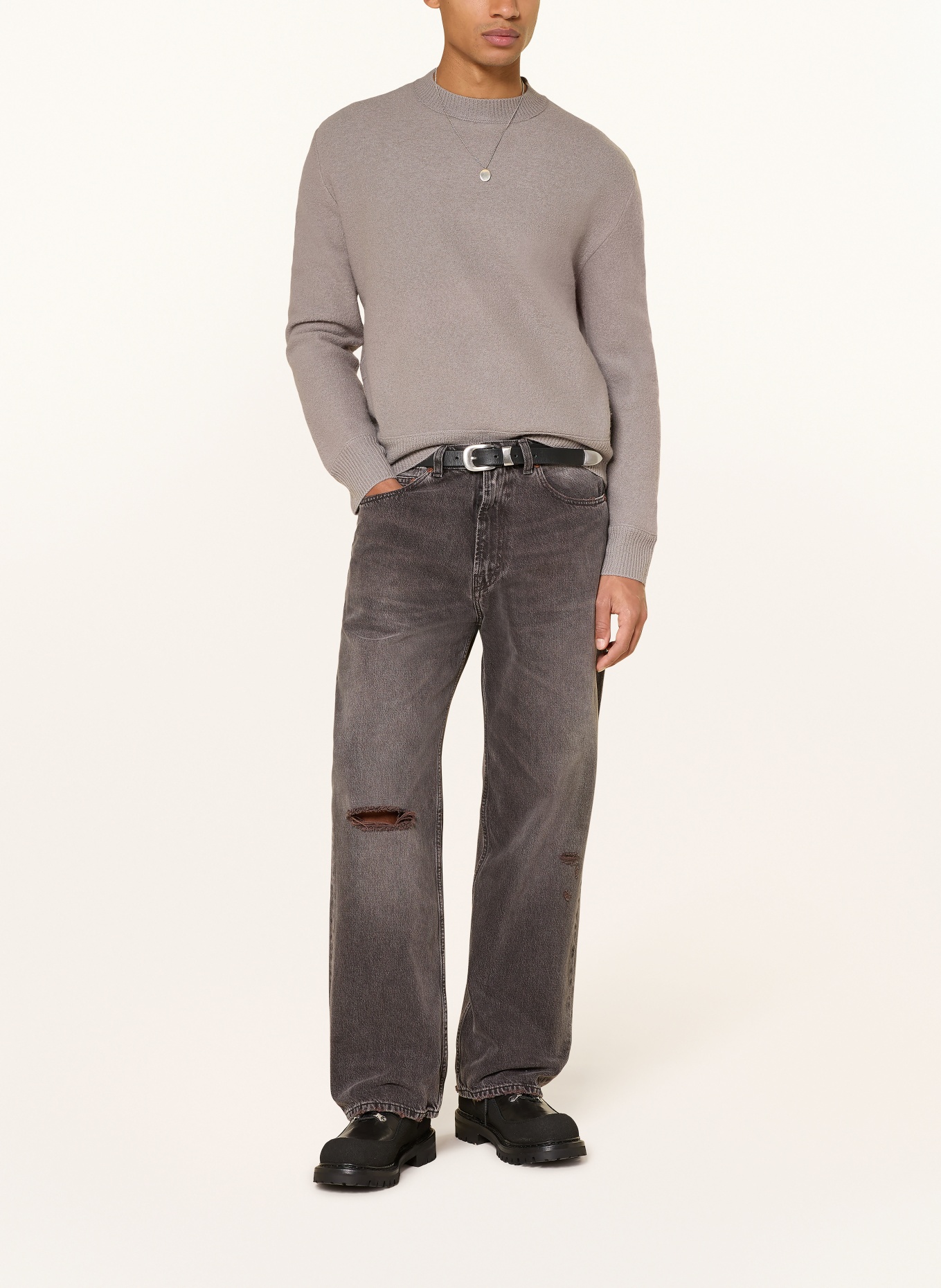 ALLSAINTS Sweter MARKO z wełny merynosowej: SZARY