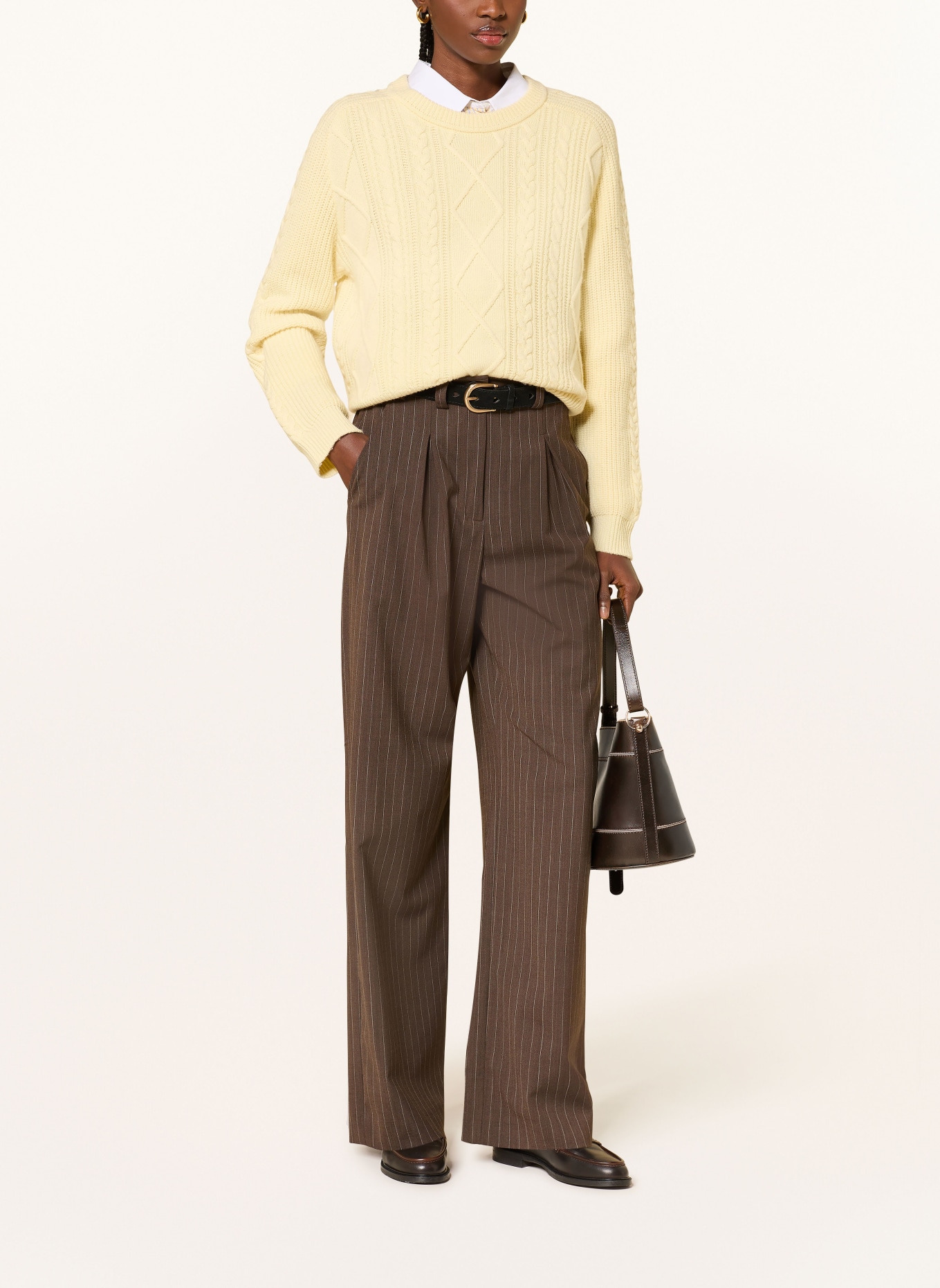 CLAUDIE PIERLOT Marlenehose: DUNKELBRAUN / BEIGE