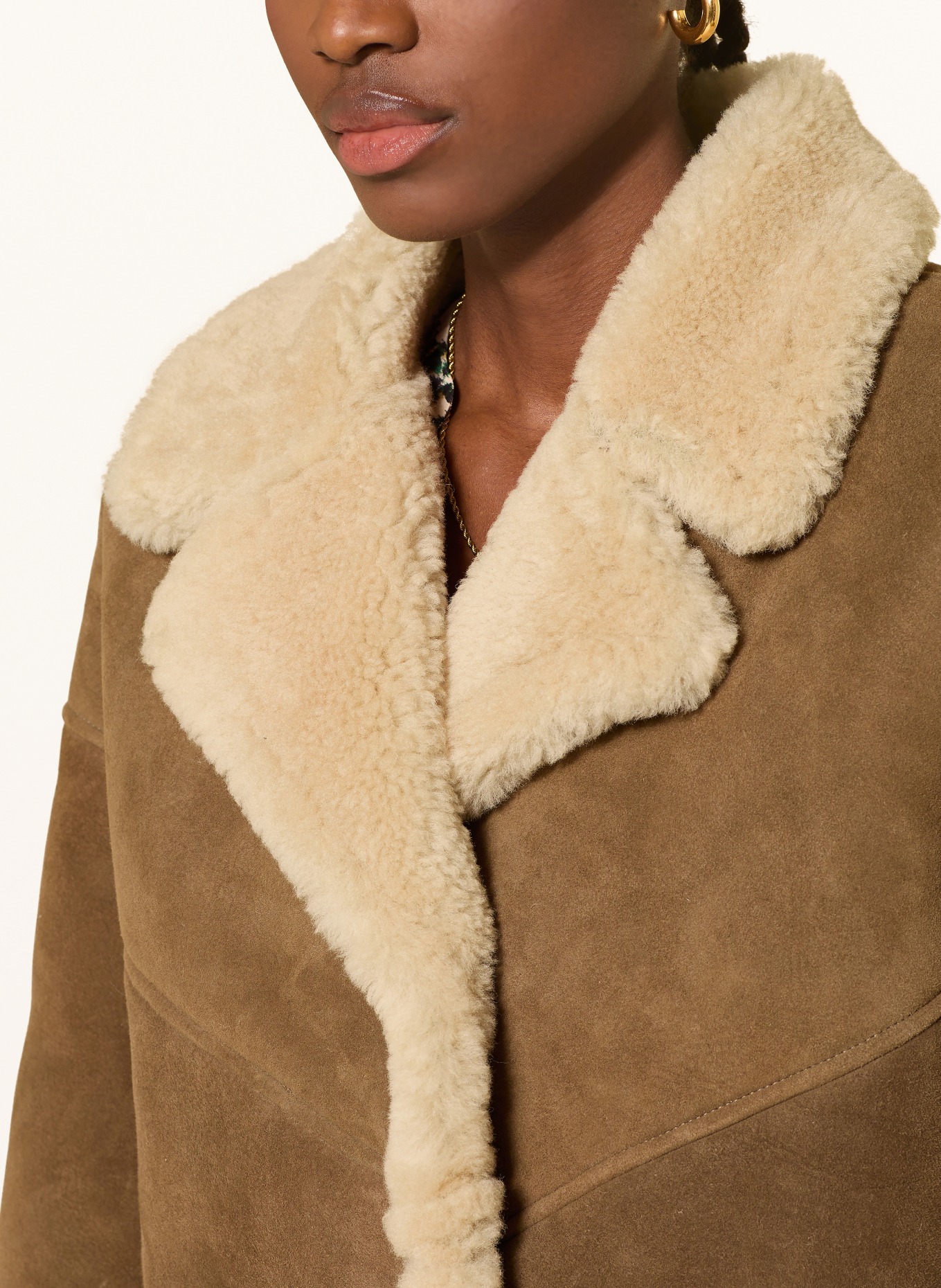 ba&sh Lederjacke MAGGY: BRAUN / BEIGE