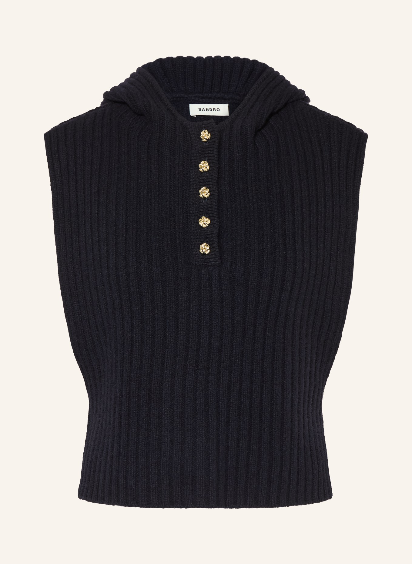 SANDRO kamizelka z dzianiny: GRANATOWY