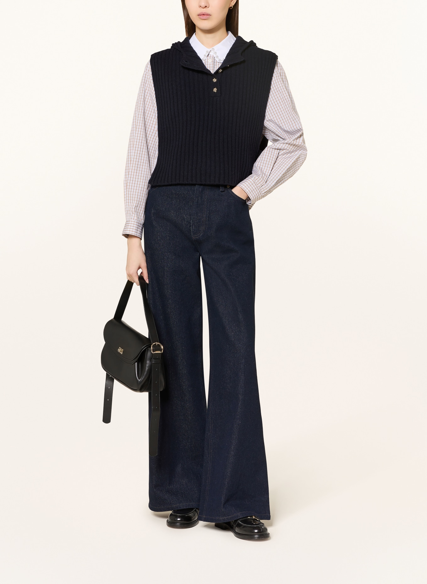 SANDRO kamizelka z dzianiny: GRANATOWY