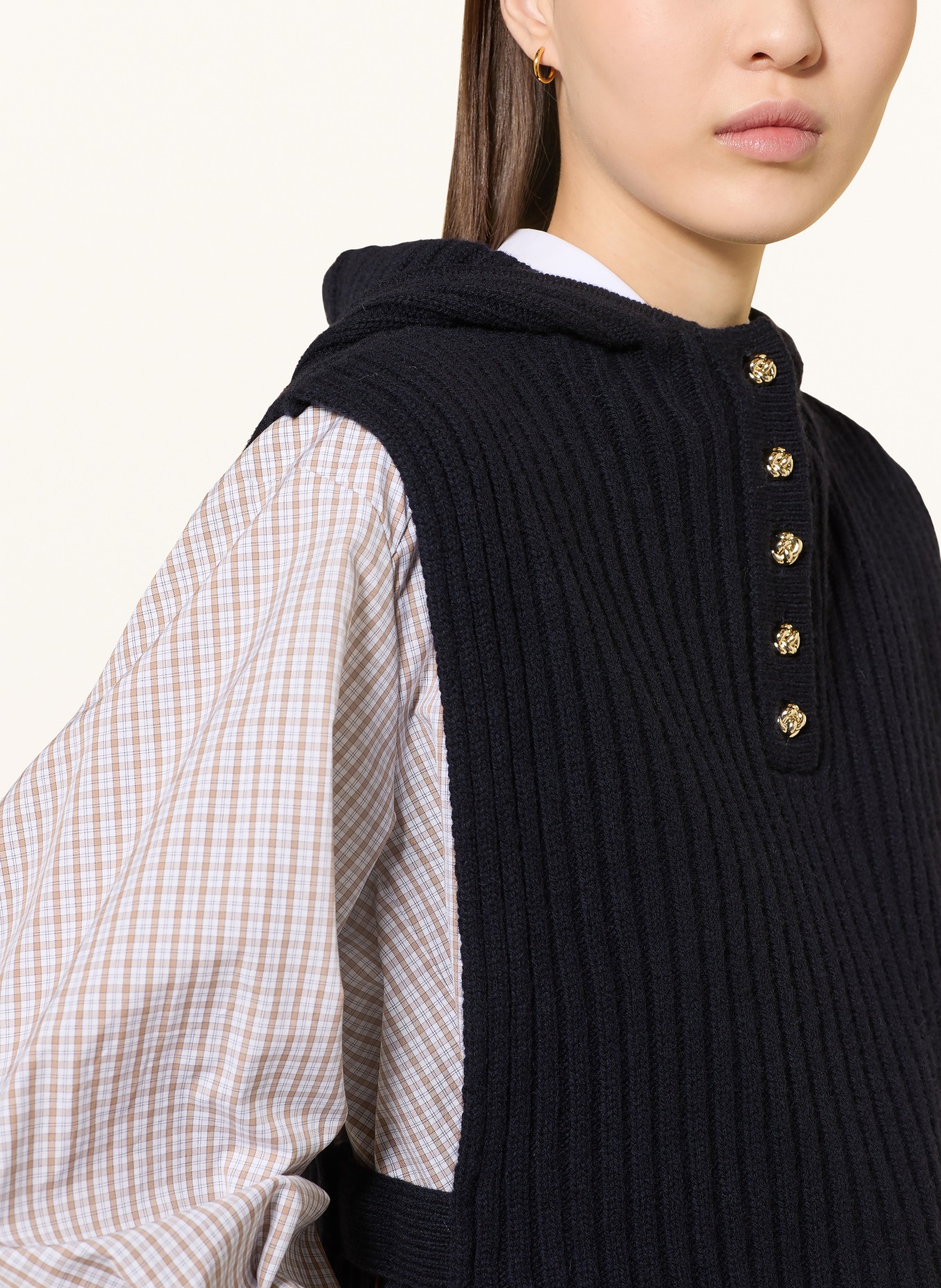 SANDRO kamizelka z dzianiny: GRANATOWY