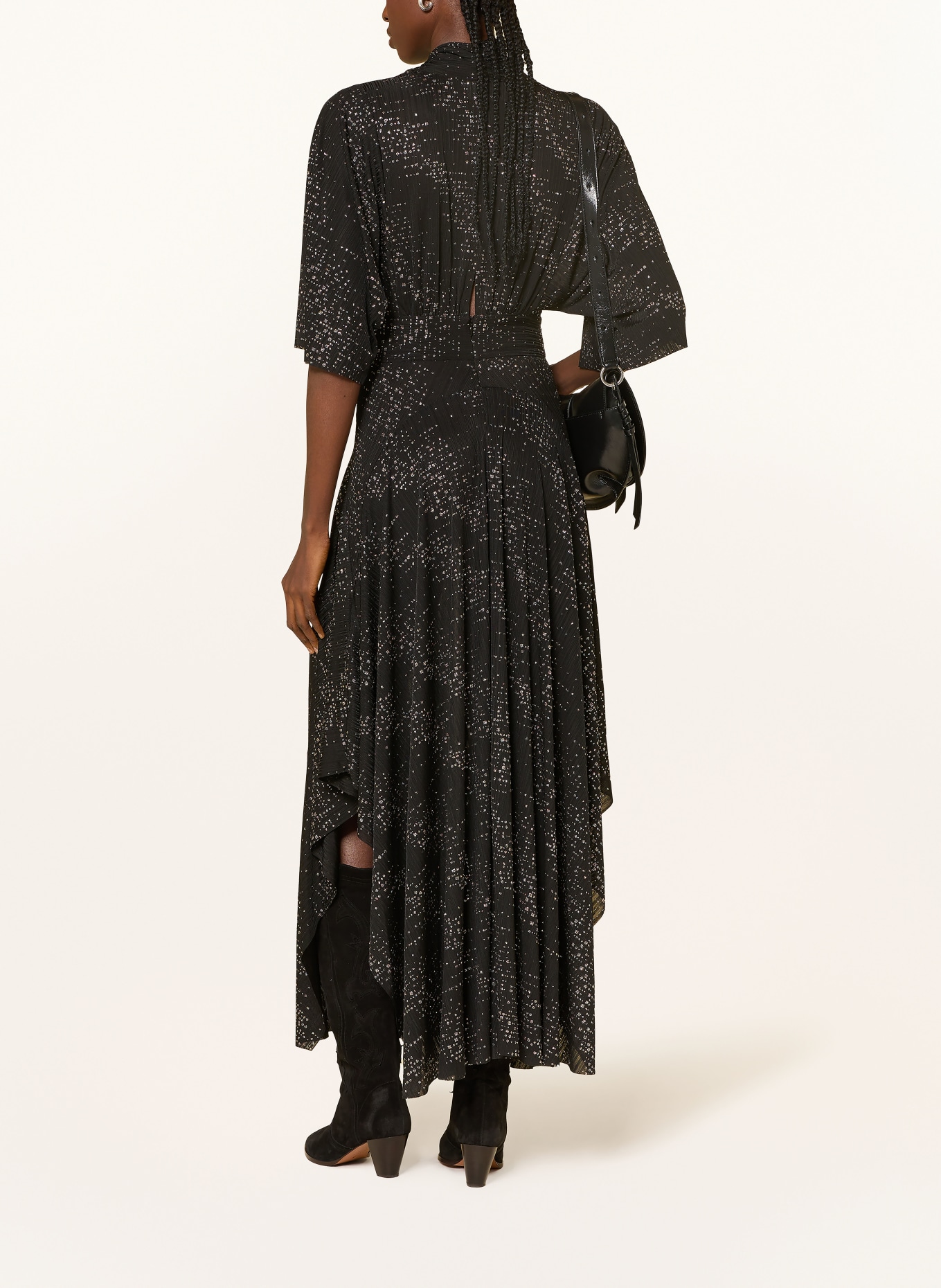 ba&sh Kleid TRESOR mit Glitzergarn: SCHWARZ