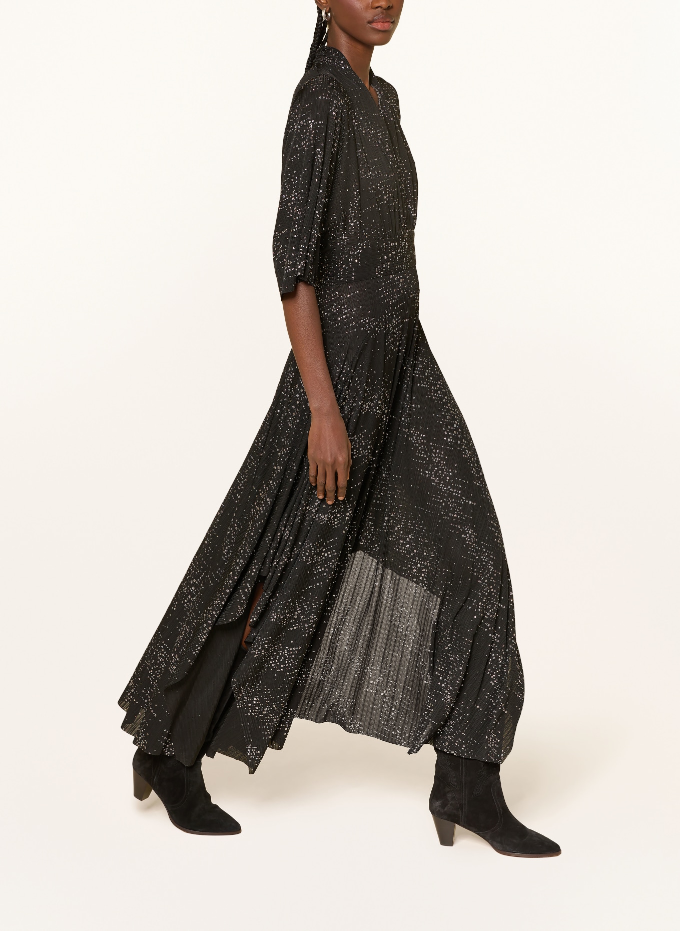 ba&sh Kleid TRESOR mit Glitzergarn: SCHWARZ