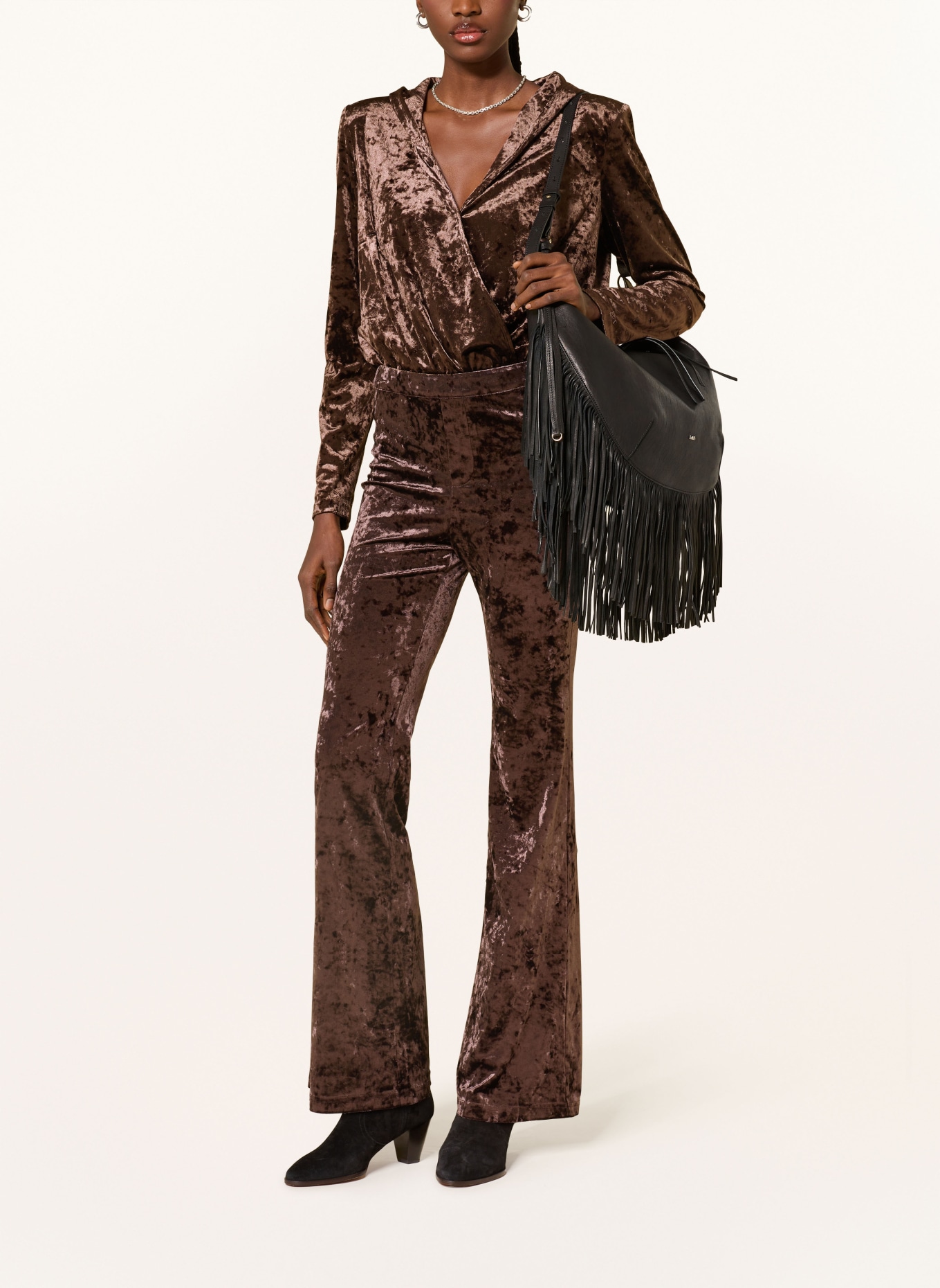 ba&sh Marlenehose LOLITA aus Samt: BRAUN