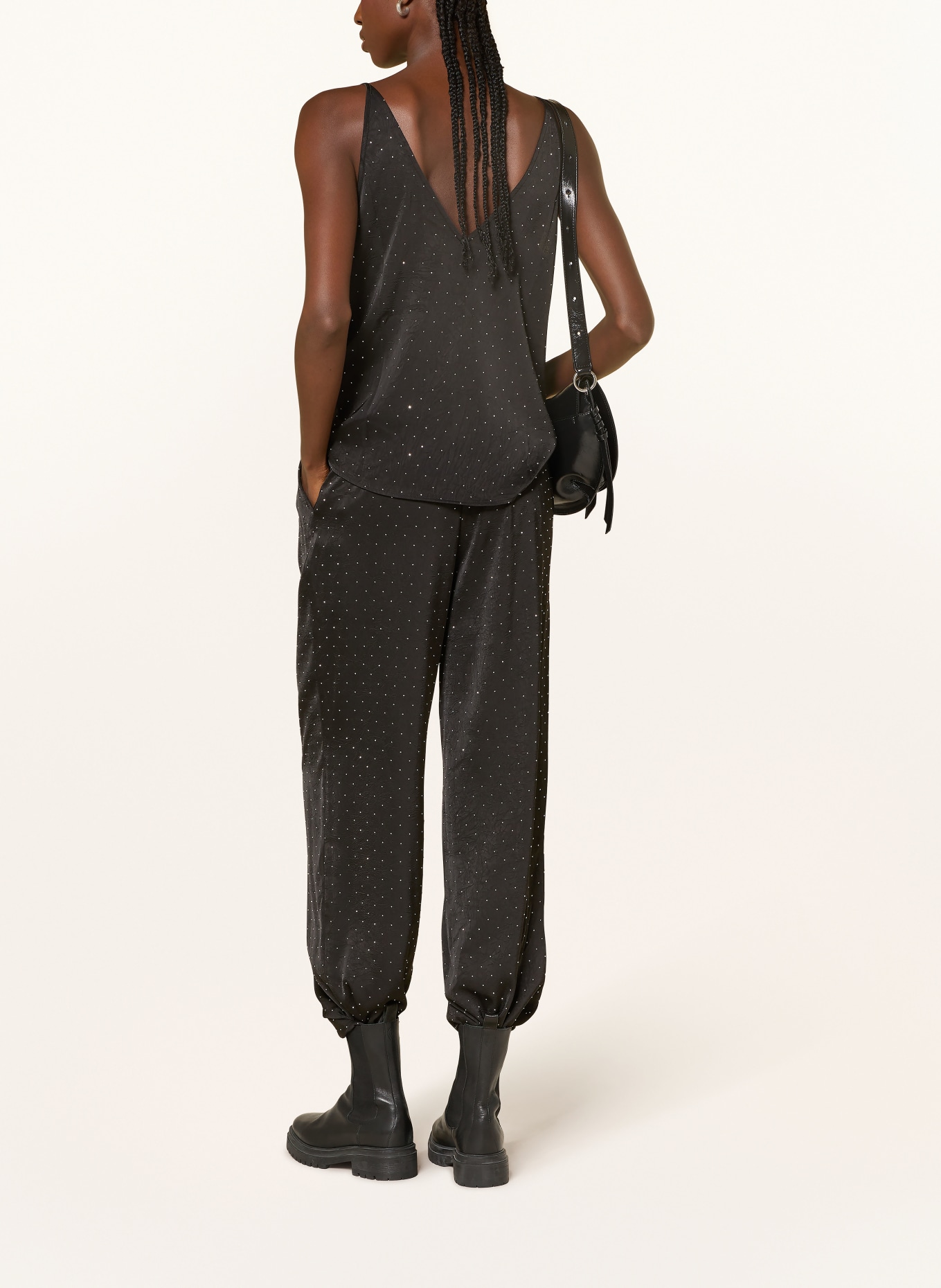 ba&sh Top DIGUE mit Schmucksteinen: SCHWARZ