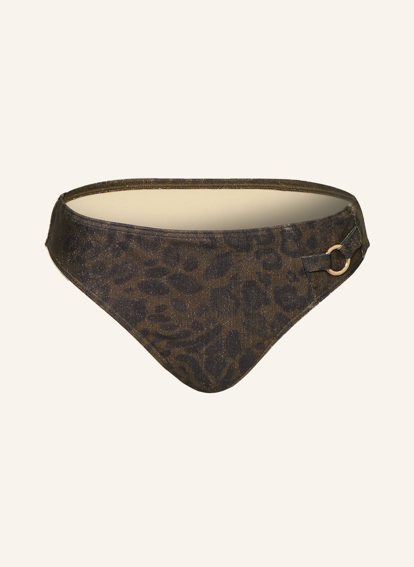 PrimaDonna Základní bikiny RATJADA s třpytivou nití: KHAKI / ČERNÁ