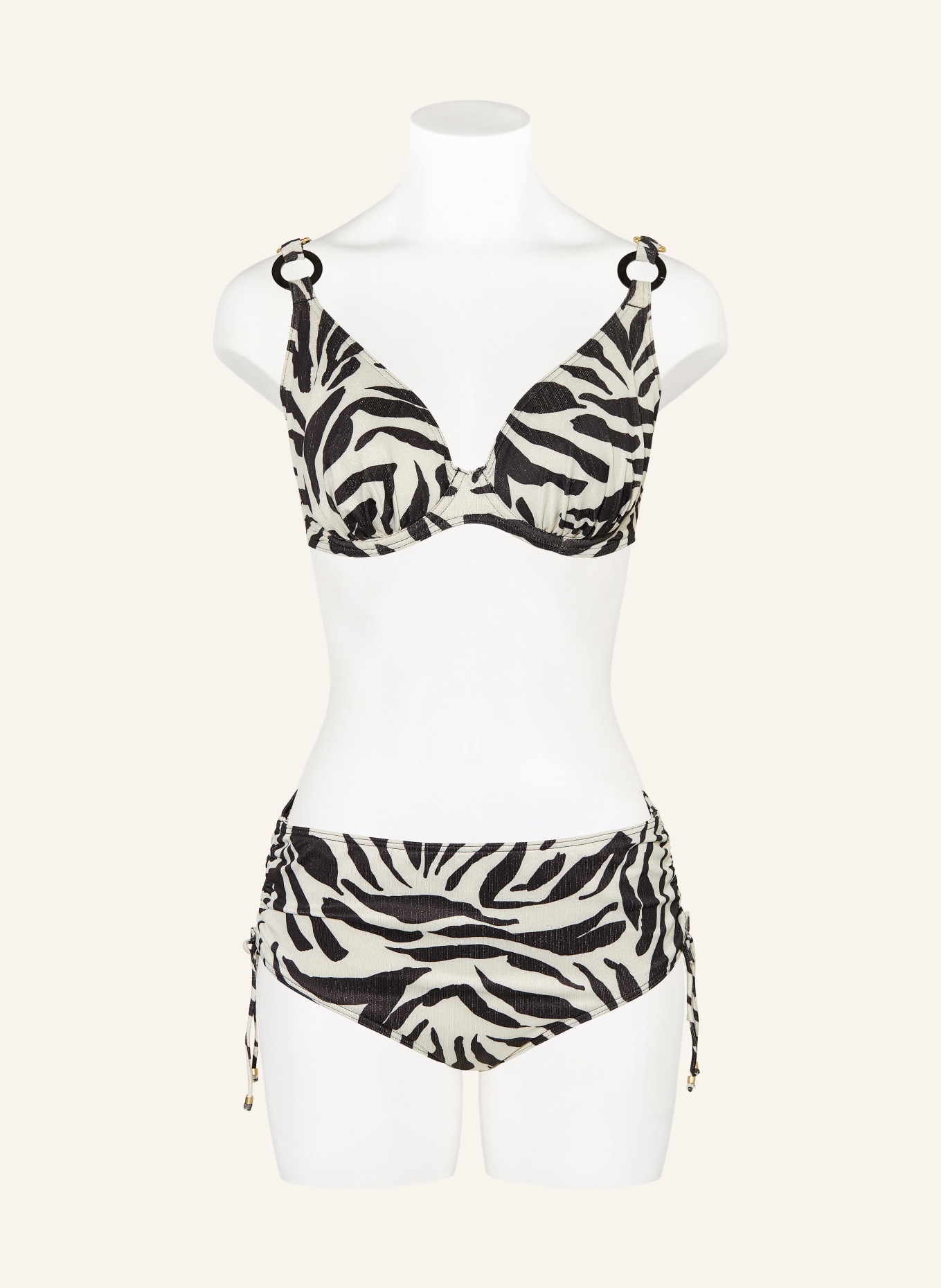 PrimaDonna DALICE underwire bikini top with glitter thread: BLACK / SILVER