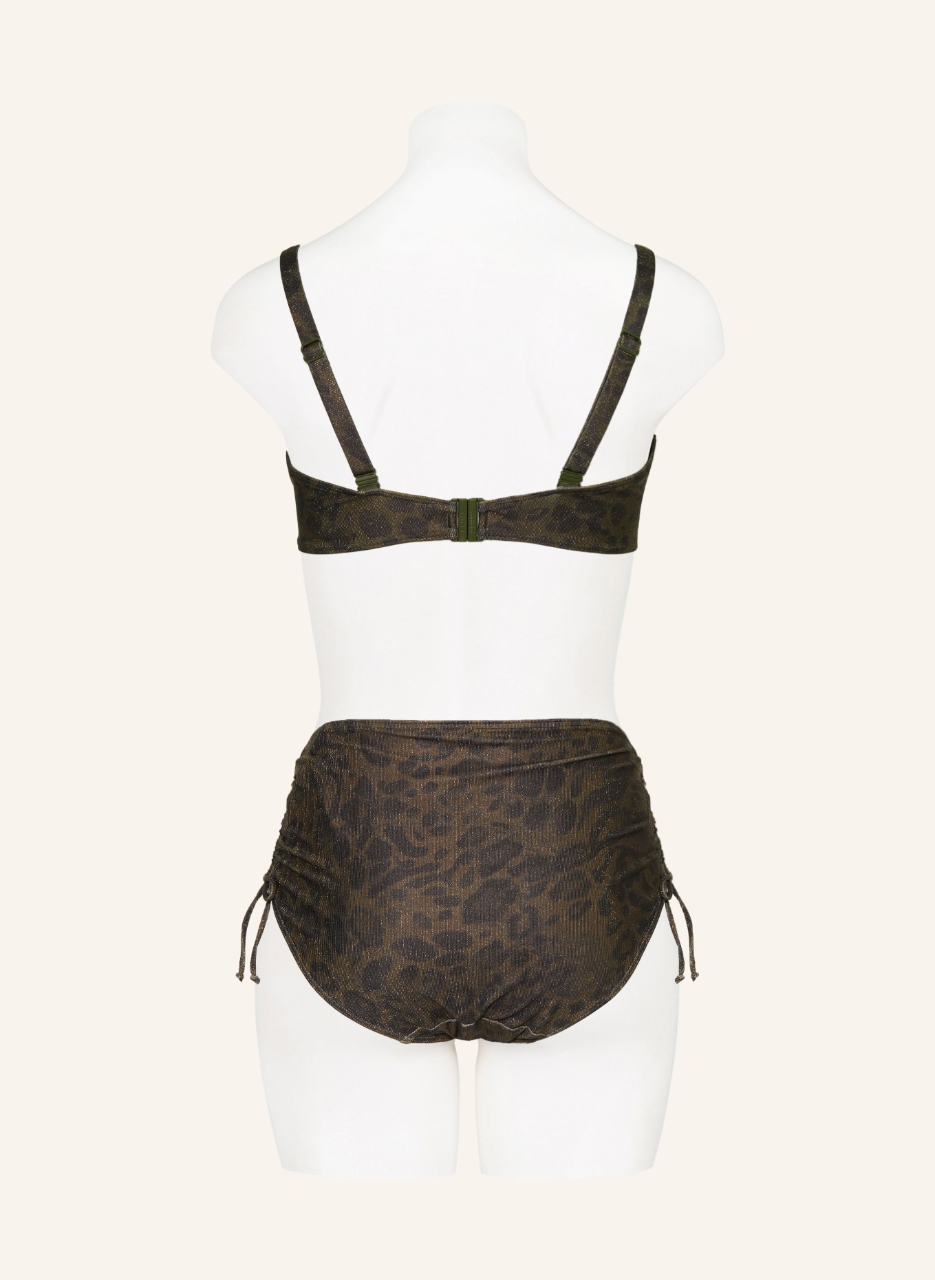 PrimaDonna Bikini top RATJADA s třpytivou nití: KHAKI / ČERNÁ