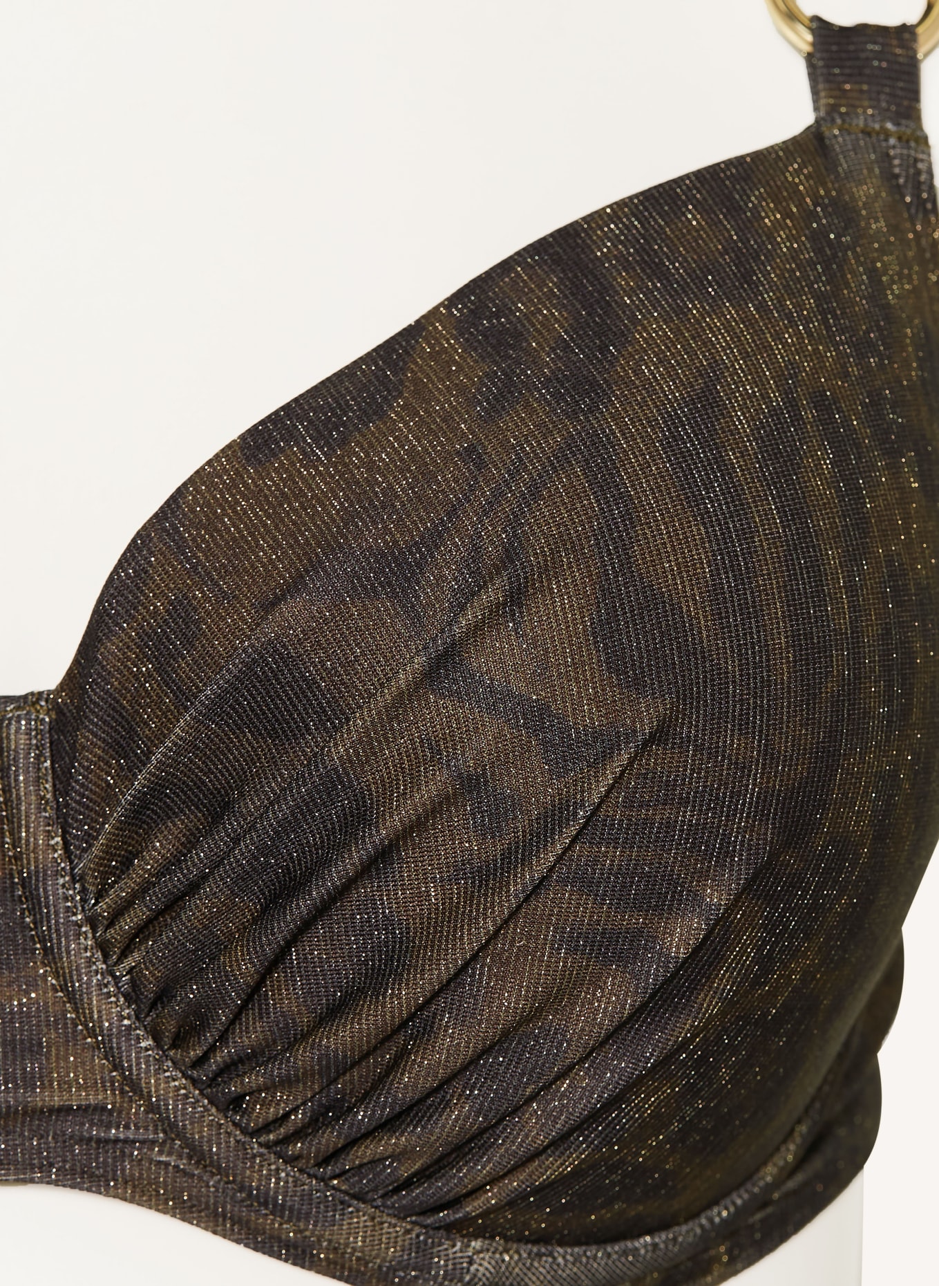 PrimaDonna Bikini top RATJADA s třpytivou nití: KHAKI / ČERNÁ