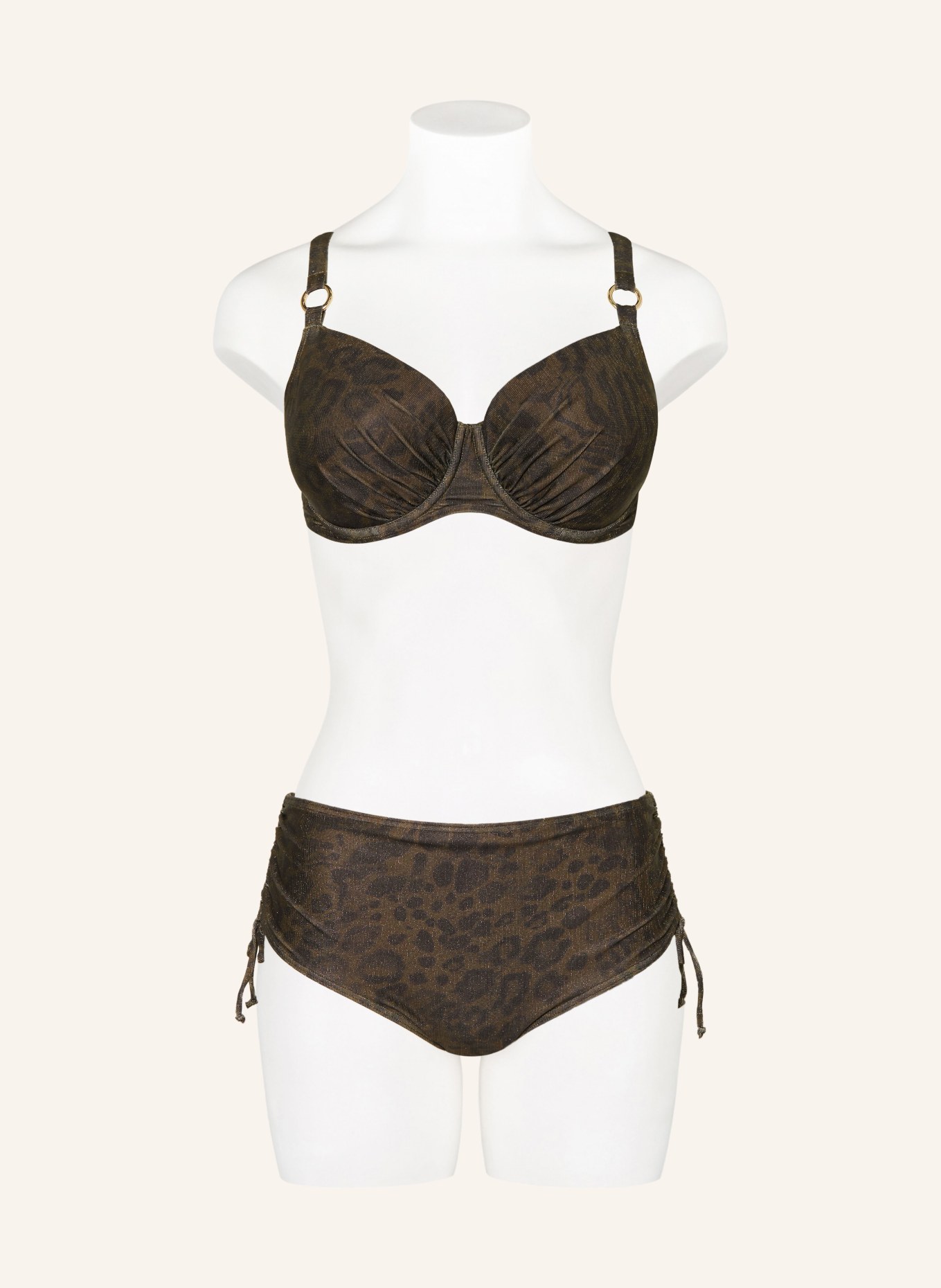 PrimaDonna Bikiny s vysokým pasem RATJADA: KHAKI / ČERNÁ