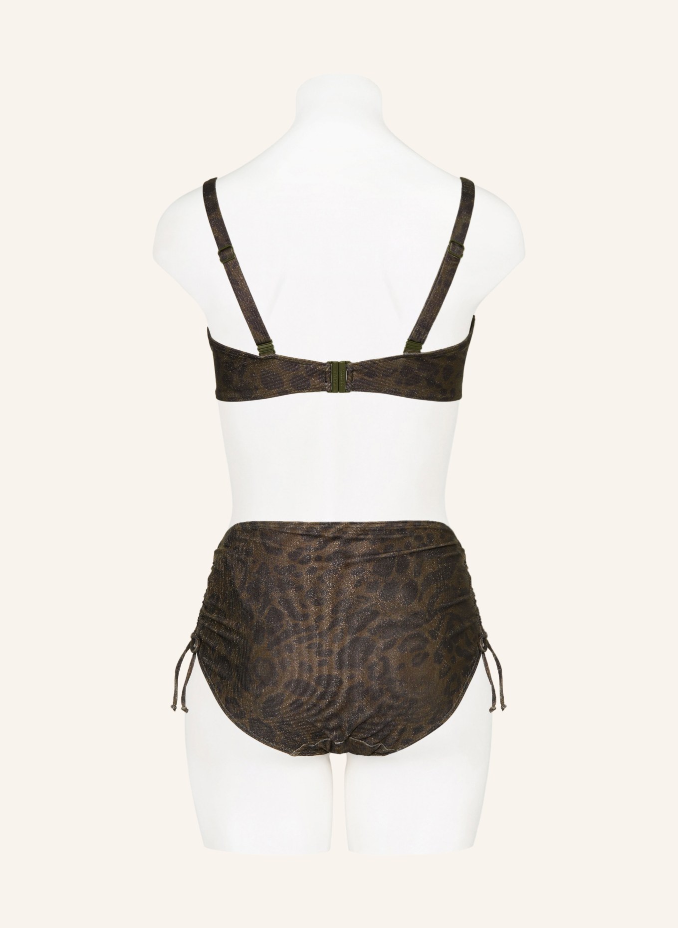 PrimaDonna Bikiny s vysokým pasem RATJADA: KHAKI / ČERNÁ