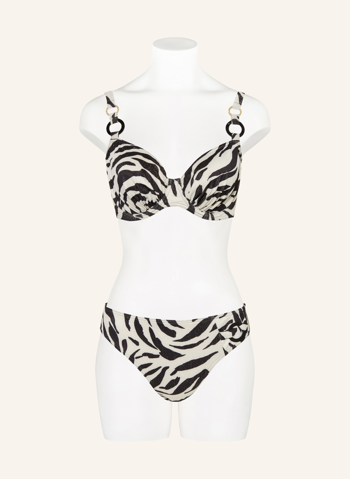 PrimaDonna Basic-Bikini-Hose DALICE mit Glitzergarn: SCHWARZ / SILBER