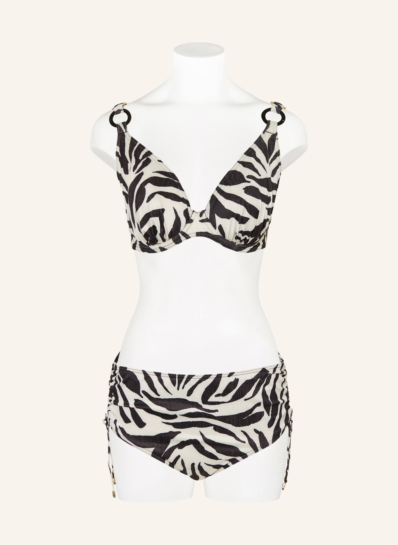 PrimaDonna DALICE panty bikini bottoms with glitter thread: BLACK / SILVER