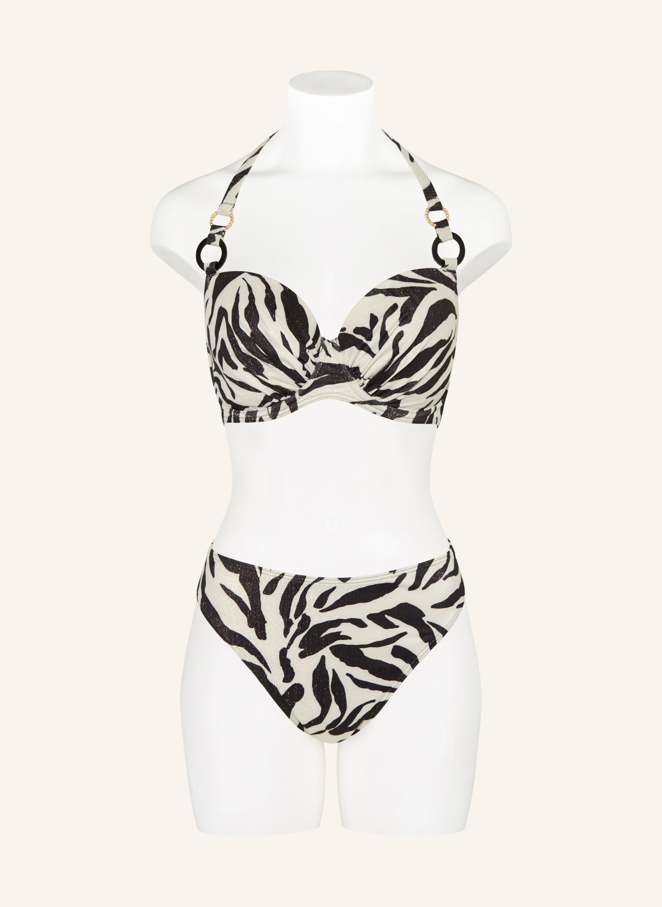 PrimaDonna Brazilian-Bikini-Hose DALICE mit Glitzergarn: SCHWARZ / SILBER