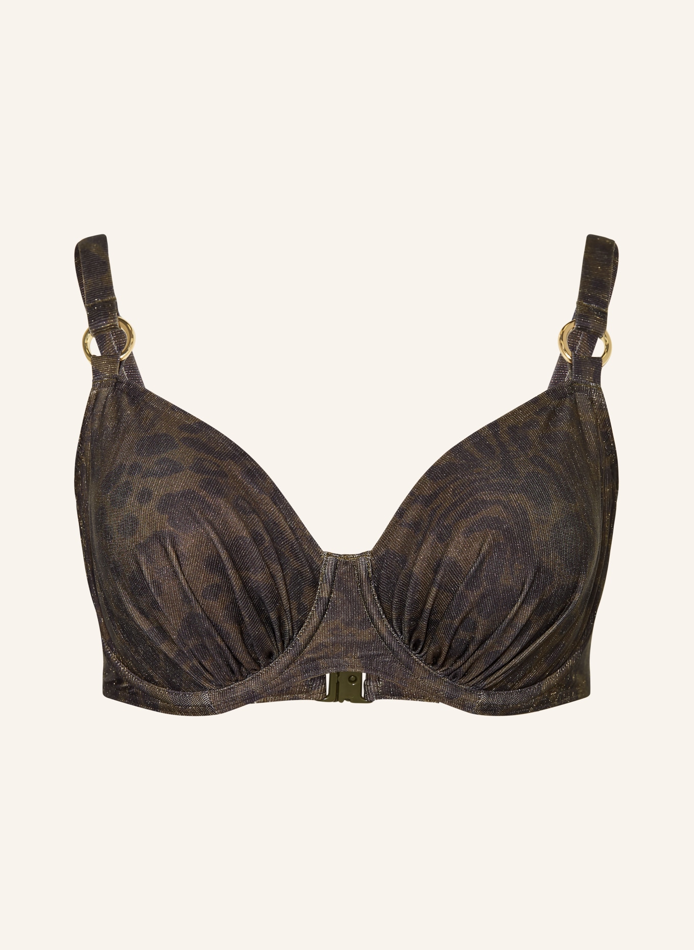 PrimaDonna Bügel-Bikini-Top RATJADA mit Glitzergarn: KHAKI / SCHWARZ