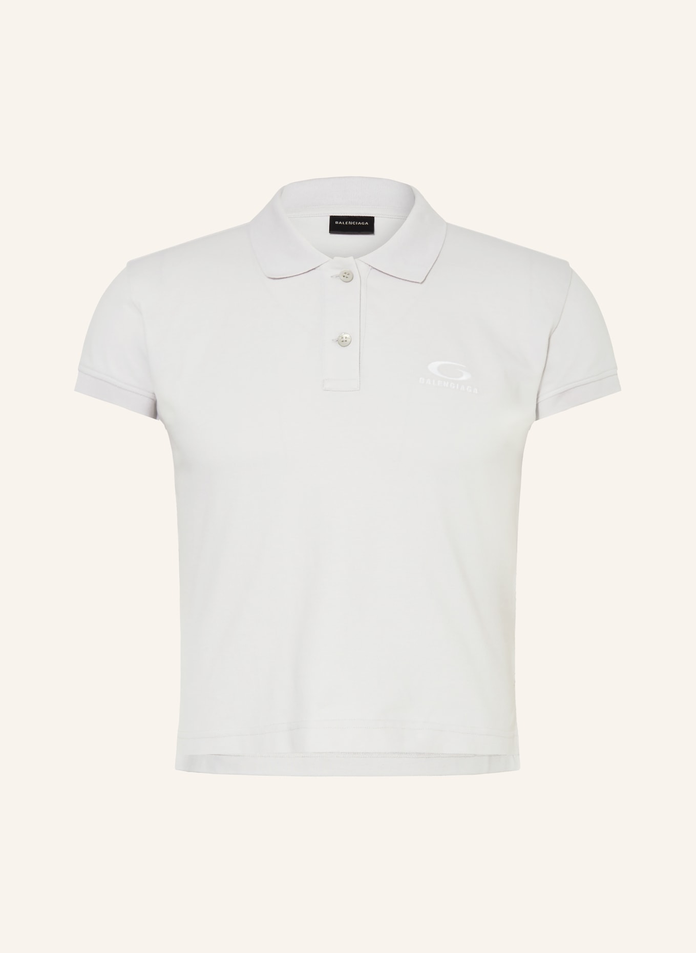 BALENCIAGA Piqué-Poloshirt: HELLGRAU