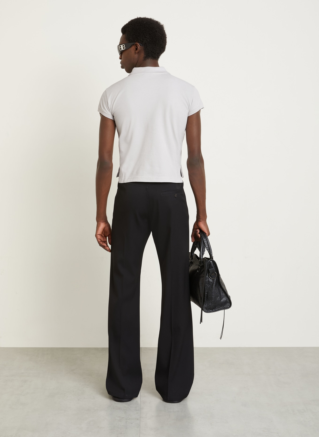 BALENCIAGA Piqué-Poloshirt: HELLGRAU