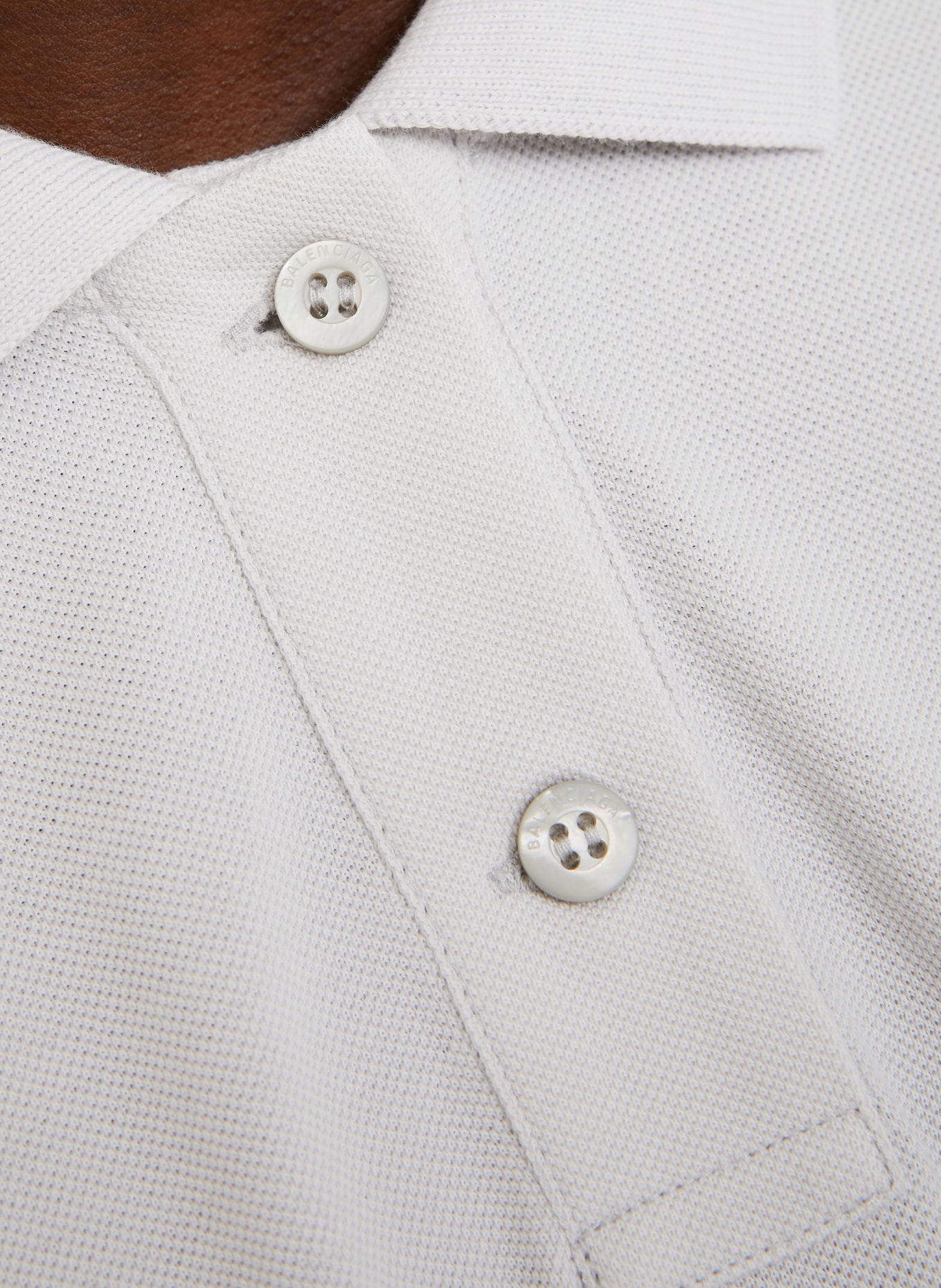 BALENCIAGA Piqué-Poloshirt: HELLGRAU