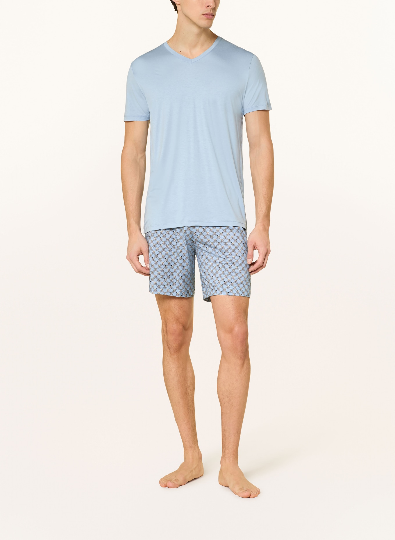 mey Sleep shorts series BIKE RUSH: BLUE GRAY / KHAKI
