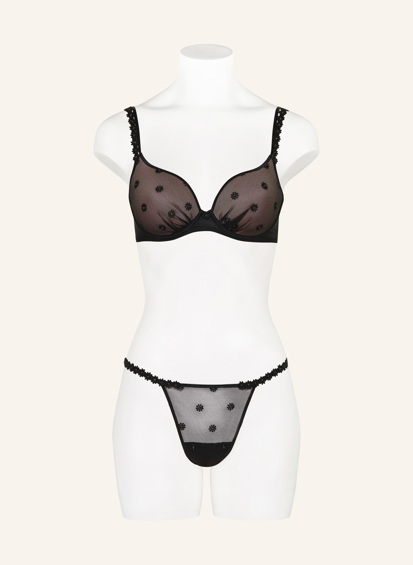 MARIE JO String DAISY mit Glitzergarn: SCHWARZ
