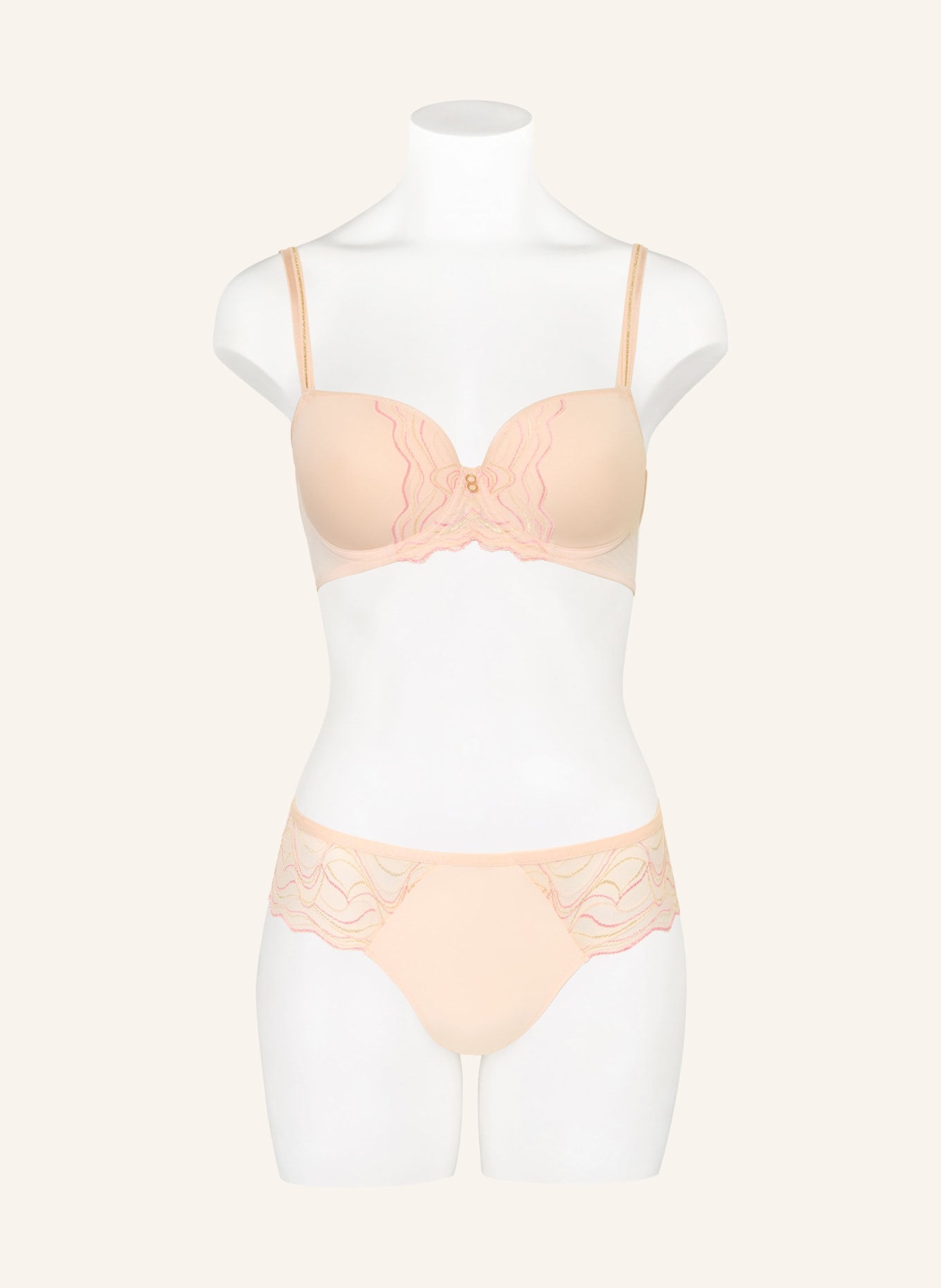 Triumph Podprsenka s vycpávkami PALINA WAVES OF GLOW: SVĚTLE RŮŽOVÁ / BÉŽOVÁ / TMAVĚ ŽLUTÁ