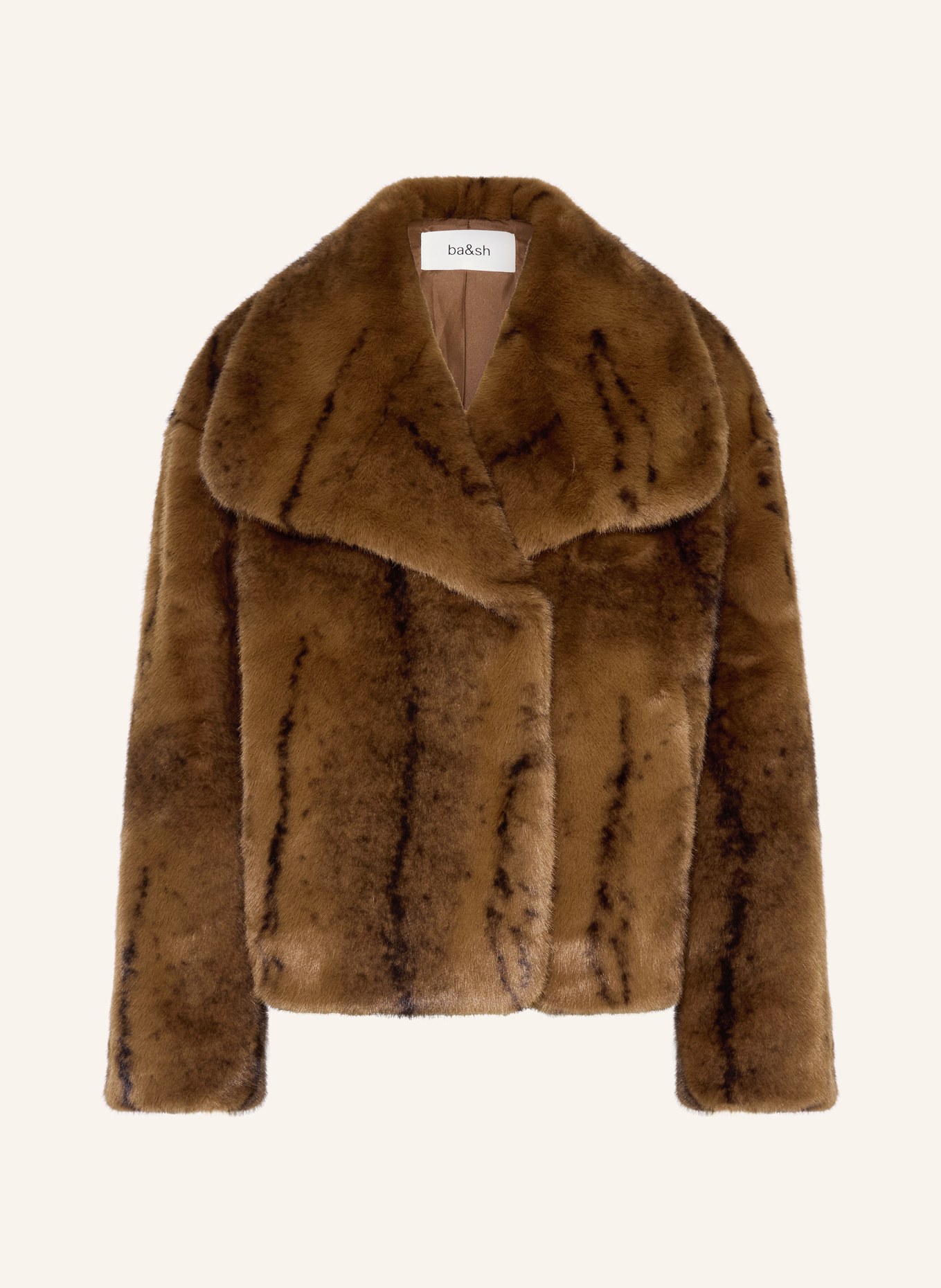 ba&sh Kunstfell-Jacke FOXY: BRAUN / SCHWARZ