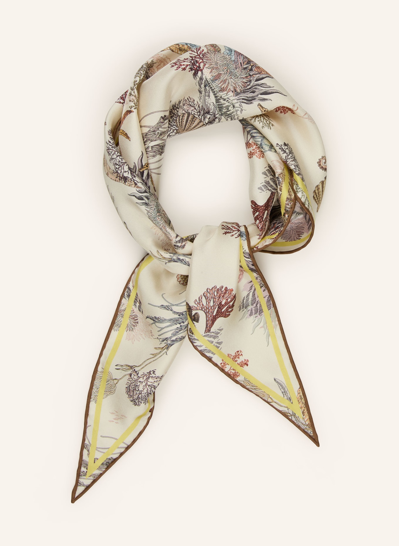 RIANI foulard en soie: MARRON CLAIR / SAUMON / JAUNE