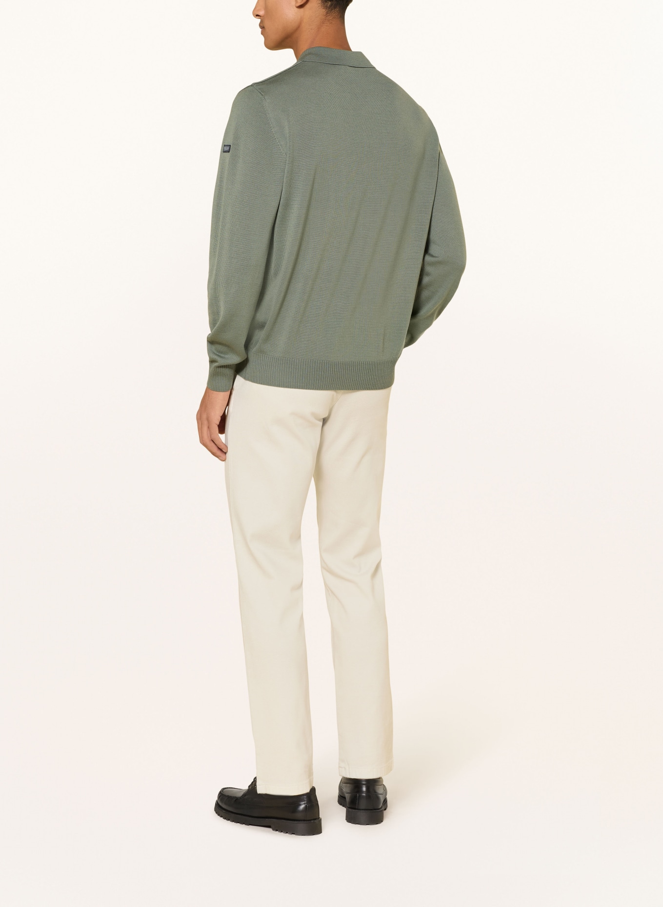 MAERZ MUENCHEN Strick-Poloshirt: DUNKELGRÜN