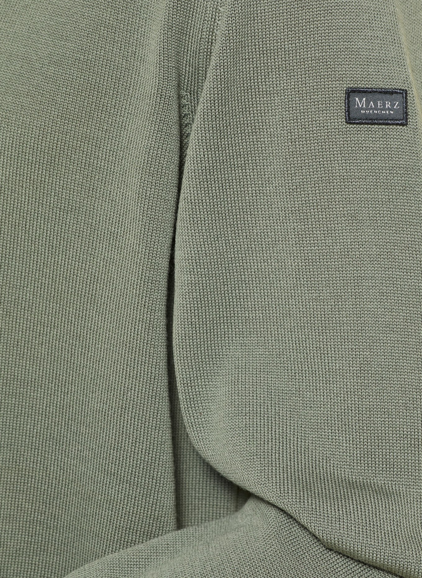 MAERZ MUENCHEN Strick-Poloshirt: DUNKELGRÜN