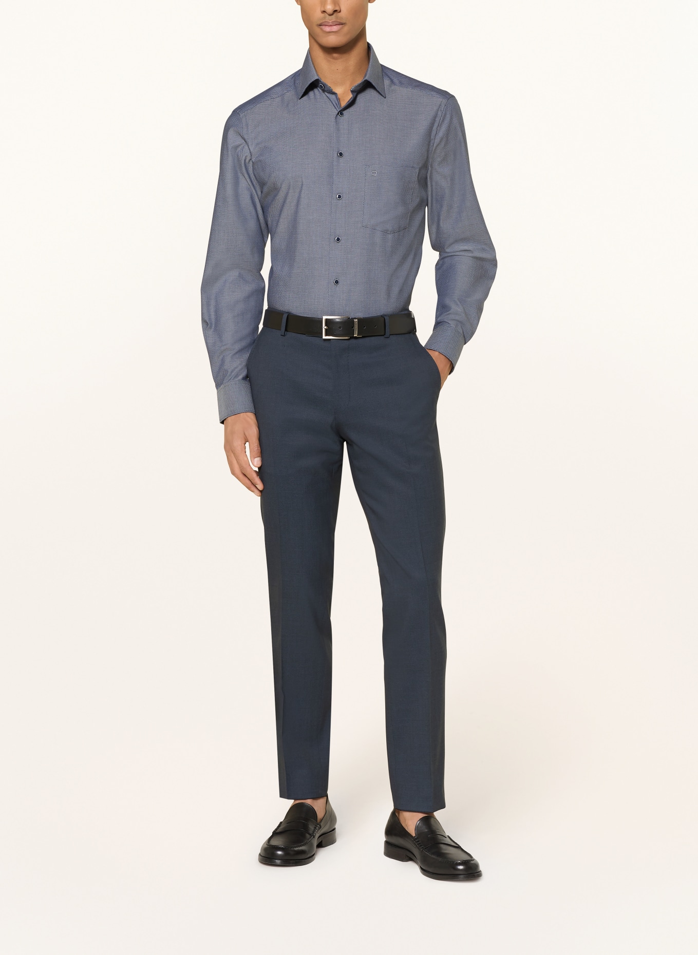 OLYMP Hemd Luxor modern fit: DUNKELBLAU / WEISS