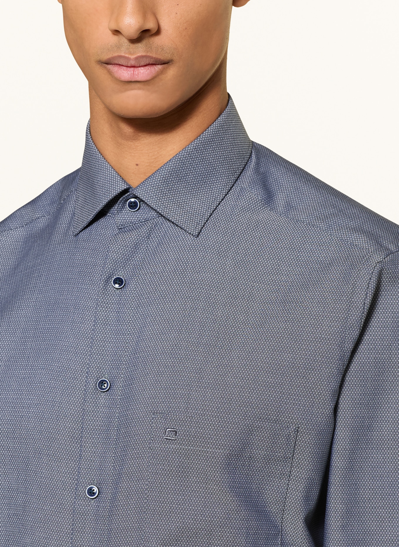 OLYMP Hemd Luxor modern fit: DUNKELBLAU / WEISS