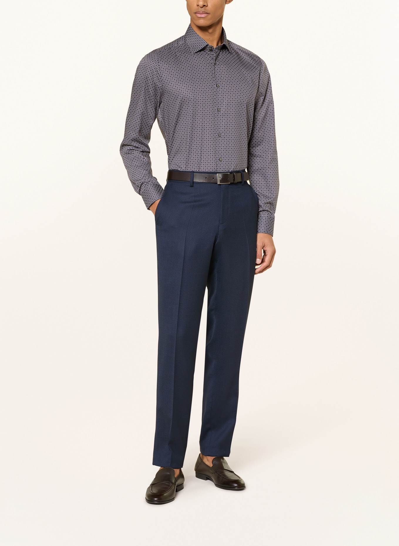 OLYMP Hemd Level Five body fit: BLAUGRAU / BEIGE / WEISS