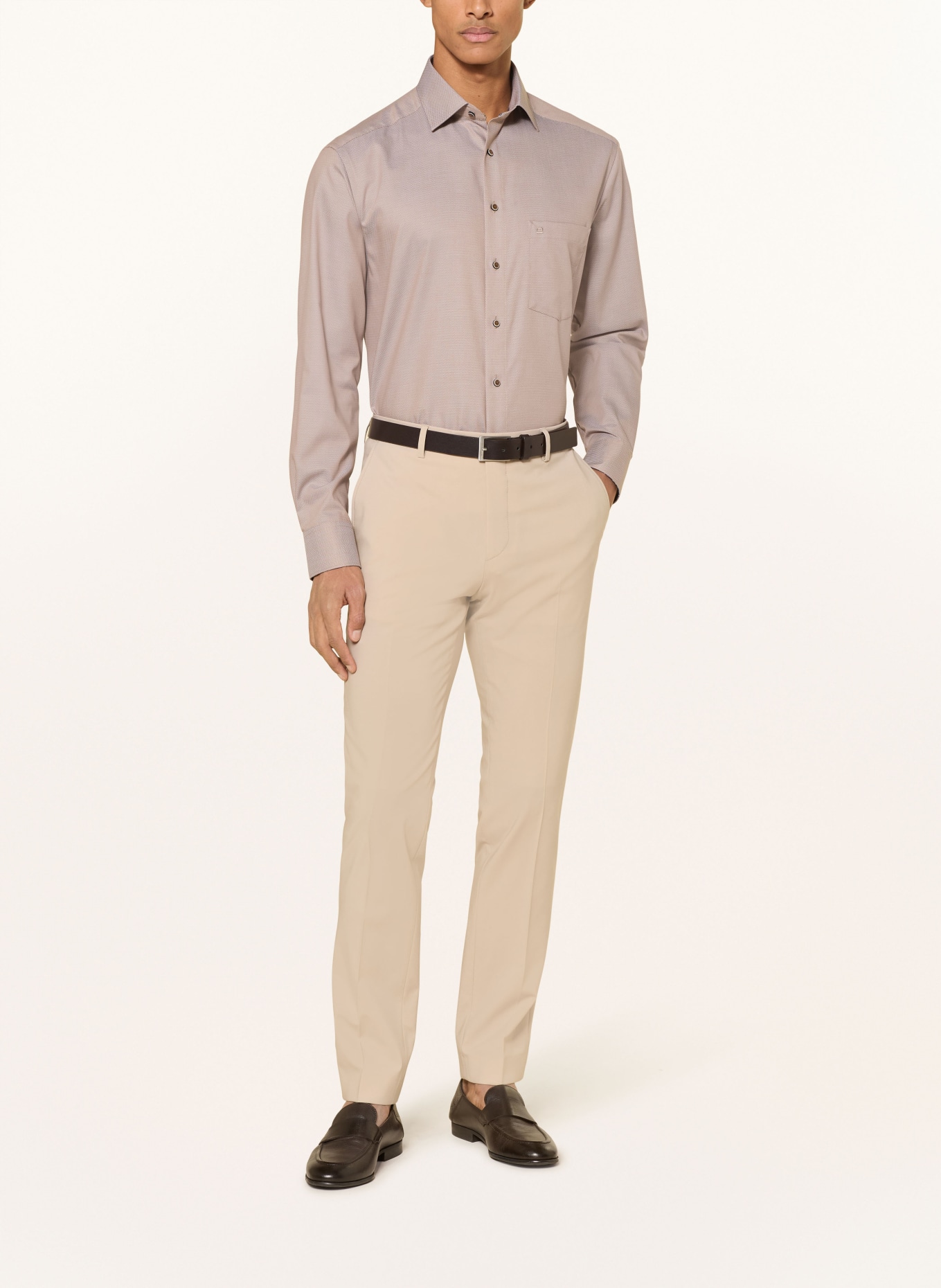 OLYMP Hemd Luxor comfort fit: KHAKI / GRAU