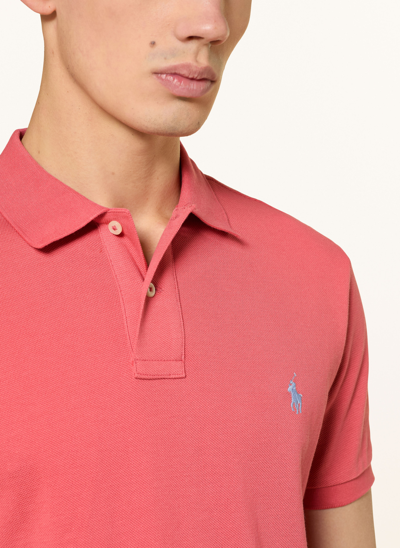 POLO RALPH LAUREN Polokošile z piké Custom Slim Fit: SVĚTLE ČERVENÁ