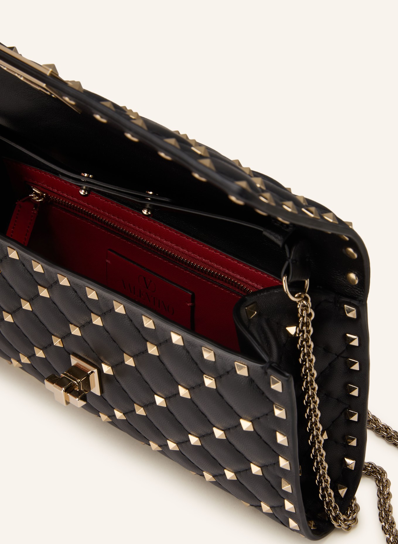 VALENTINO GARAVANI Torba na ramię ROCKSTUD SPIKE z ćwiekami: CZARNY