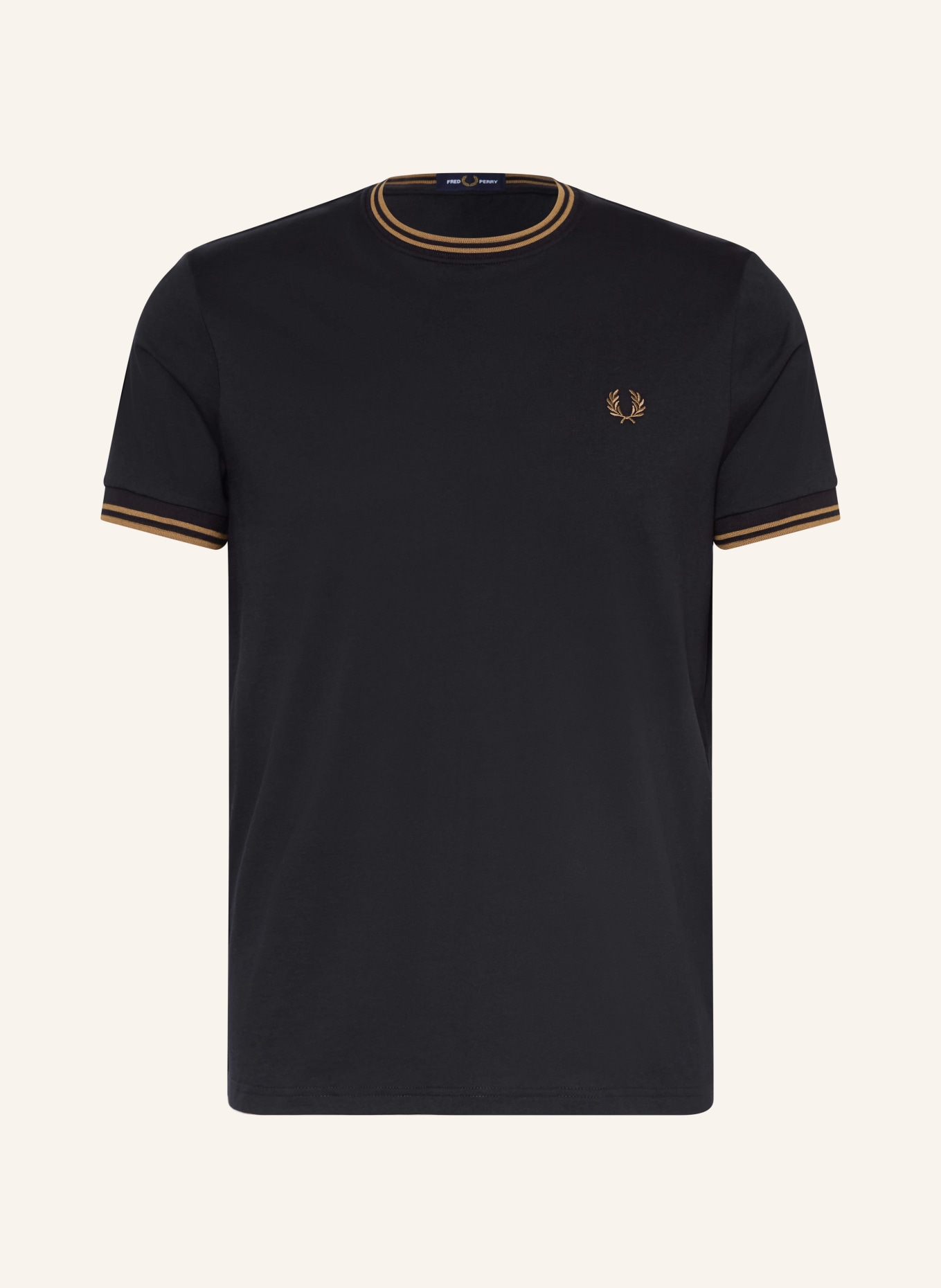 FRED PERRY T-shirt: BLACK / CAMEL