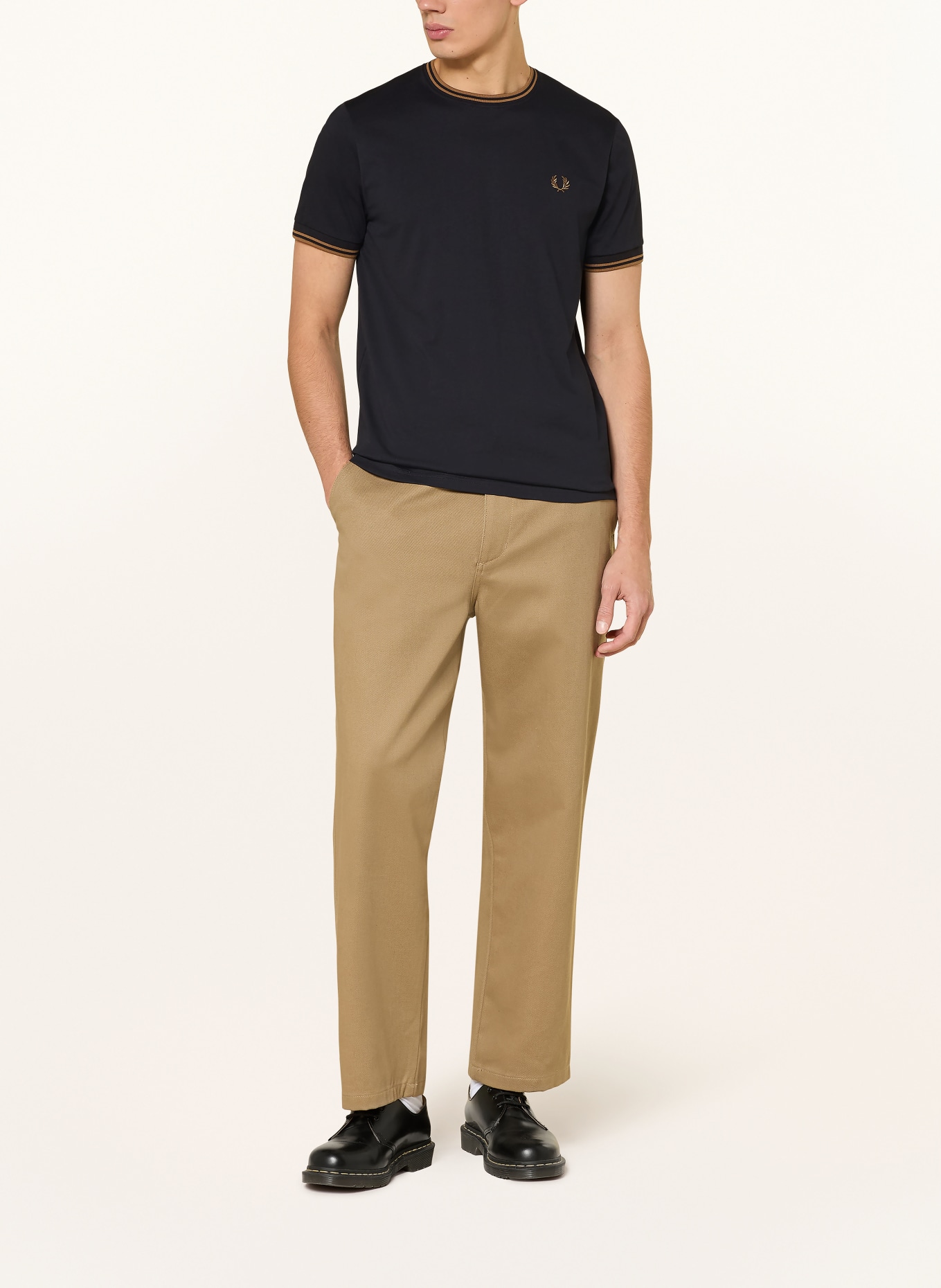 FRED PERRY T-shirt: BLACK / CAMEL