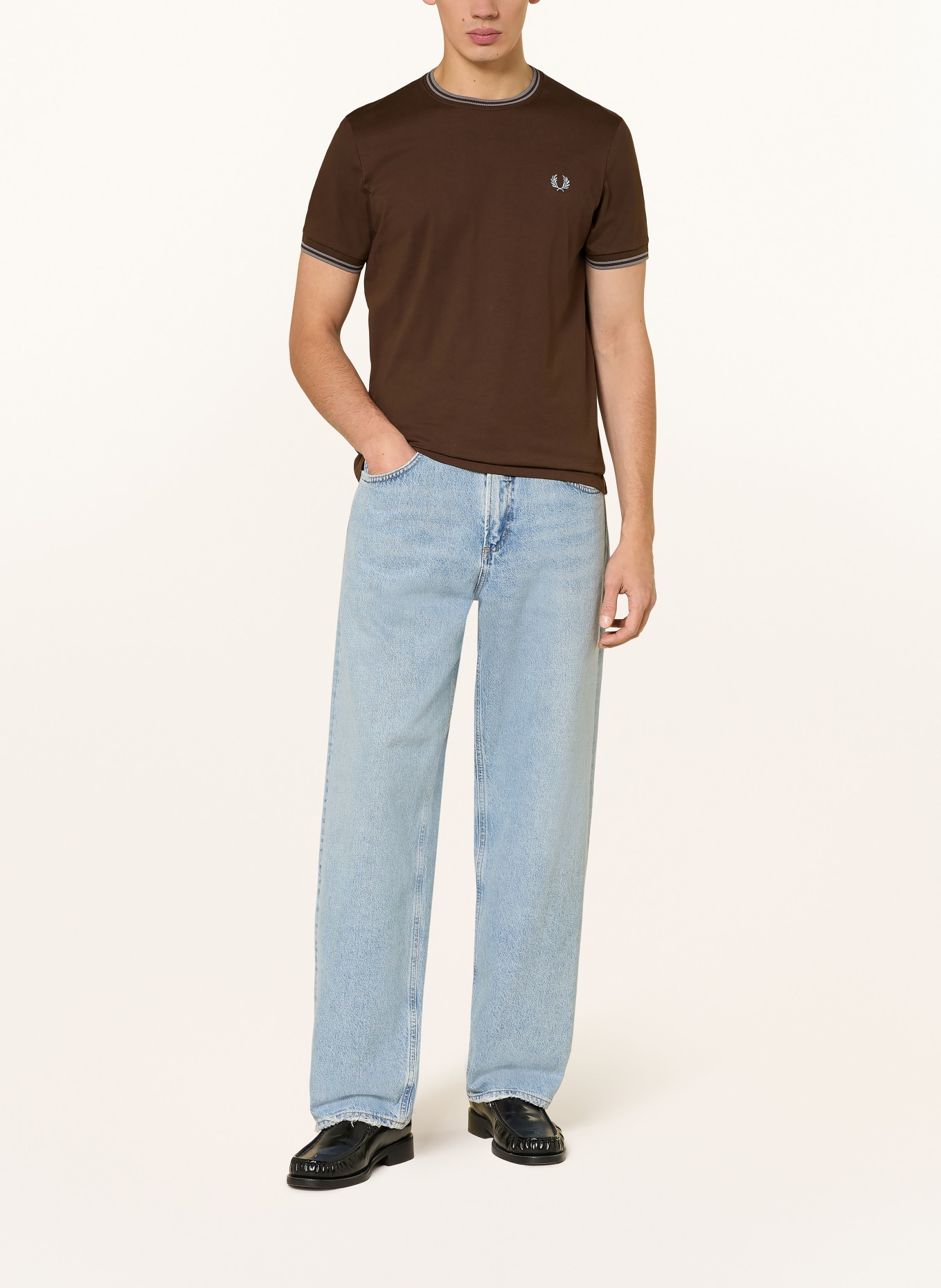 FRED PERRY T-shirt: DARK BROWN