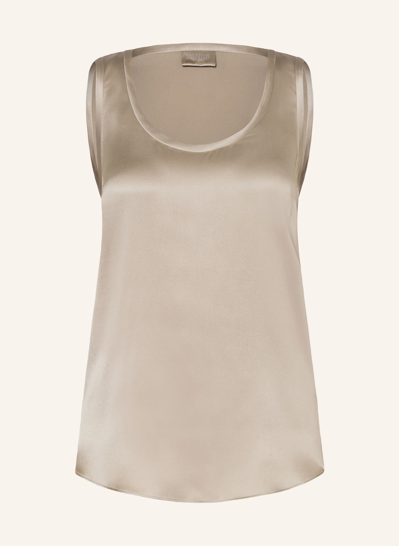 BRUNELLO CUCINELLI Hedvábný top: ČERNOŠEDÁ