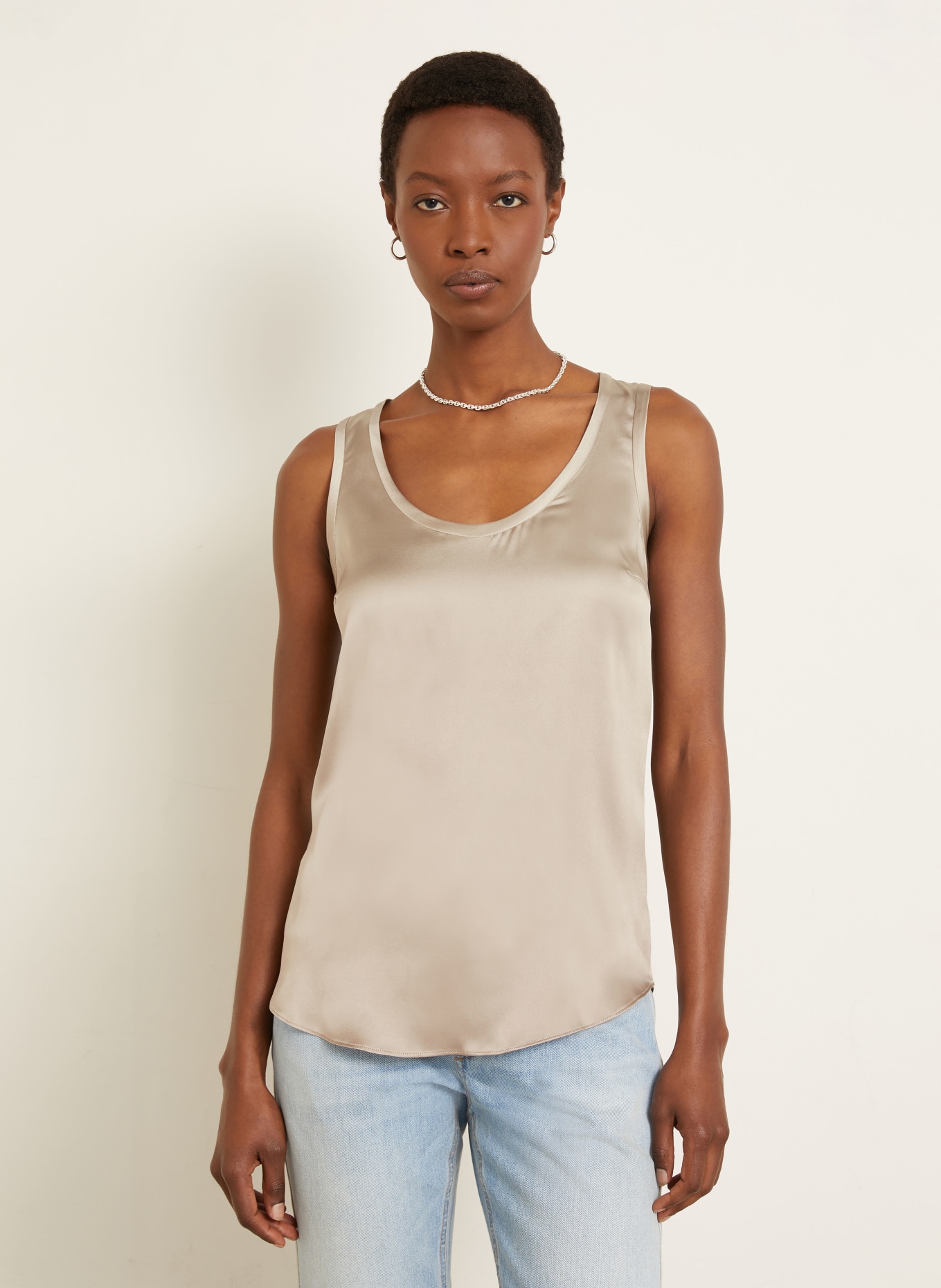 BRUNELLO CUCINELLI Hedvábný top: ČERNOŠEDÁ