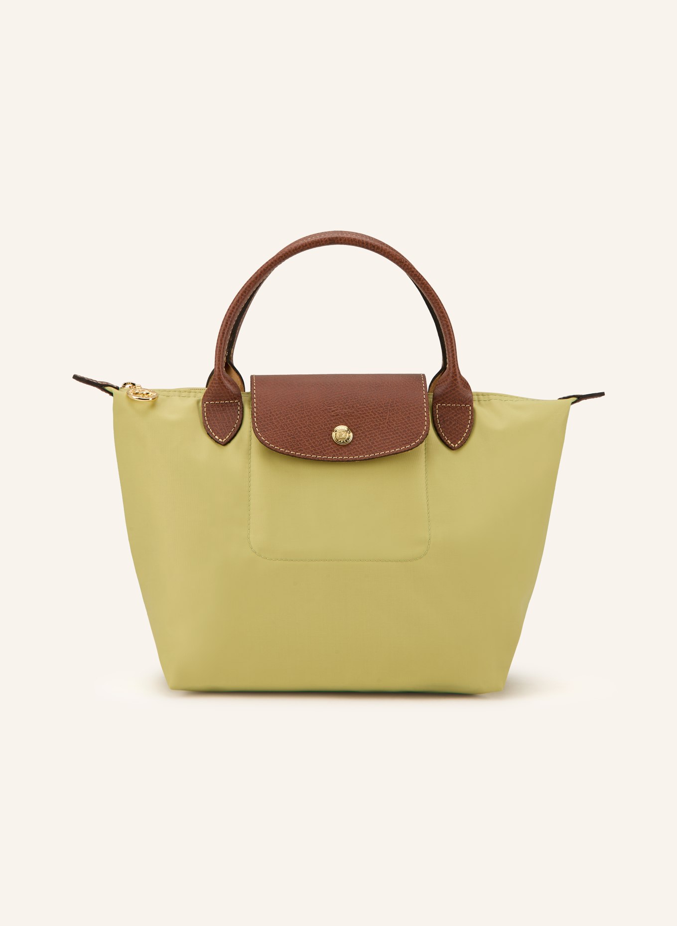 LONGCHAMP Handtasche LE PLIAGE S: HELLGRÜN / GOLD / BRAUN