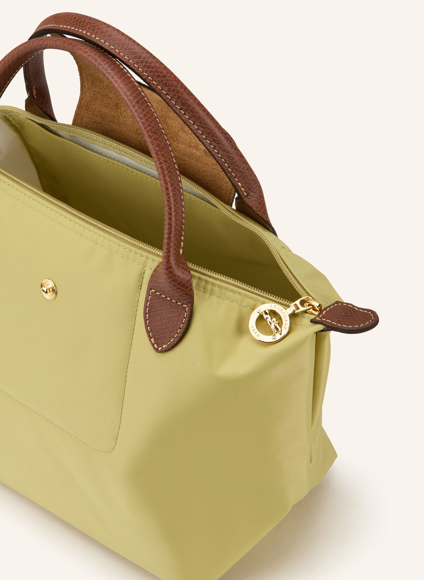 LONGCHAMP Handtasche LE PLIAGE S: HELLGRÜN / GOLD / BRAUN