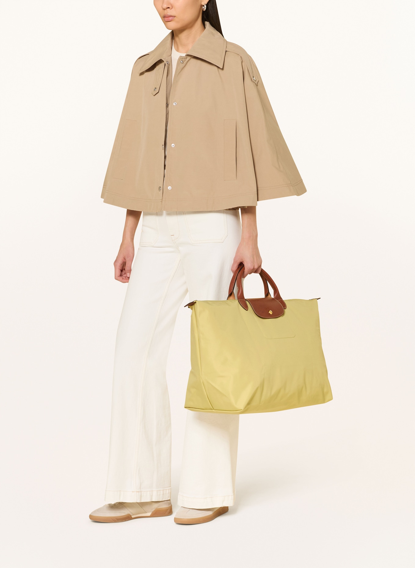 LONGCHAMP Shopper LE PLIAGE LARGE: HELLGRÜN / BRAUN