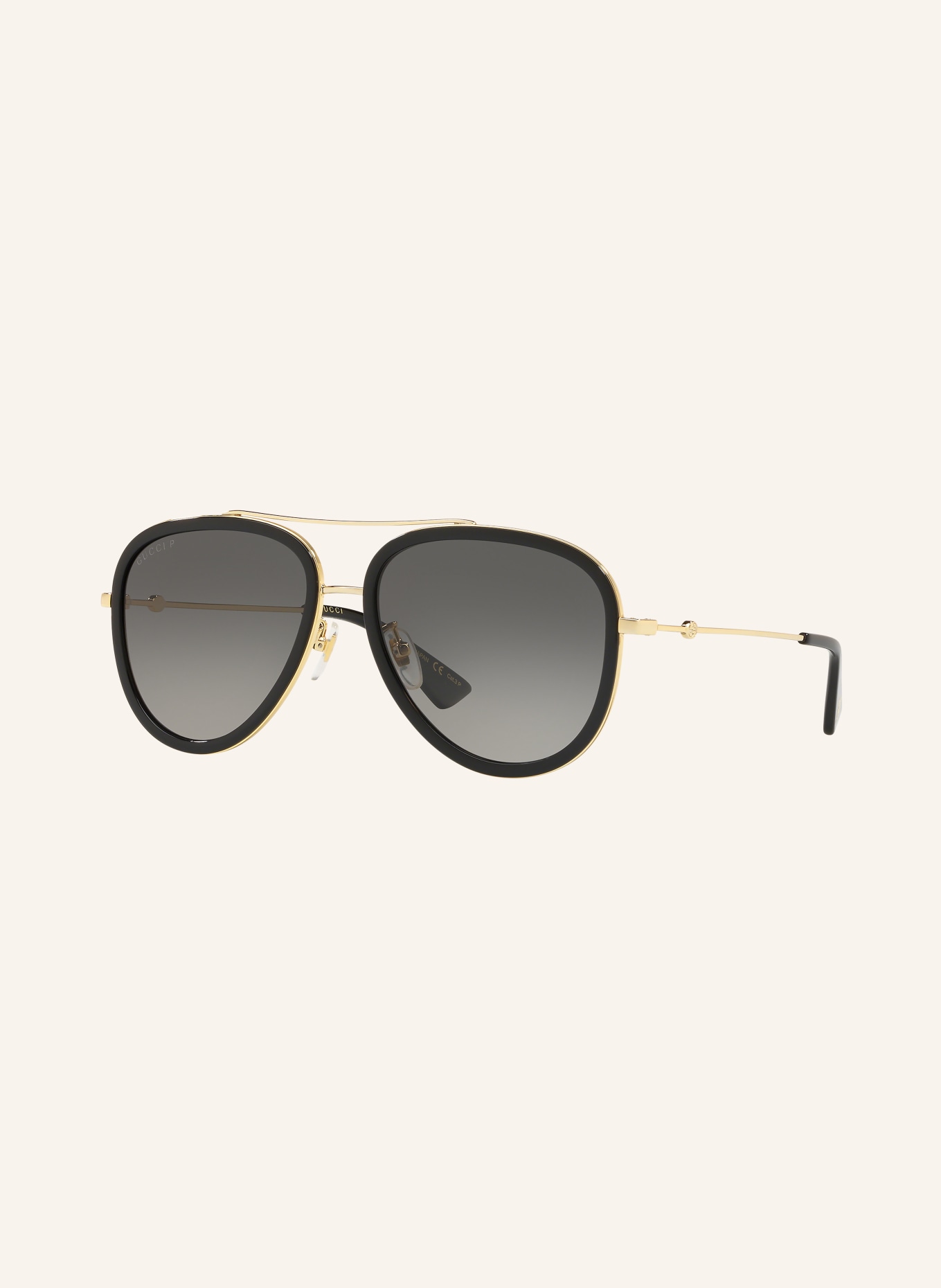 GUCCI Sunglasses GC000995: BLACK/ GOLD/ DARK GRAY POLARIZED